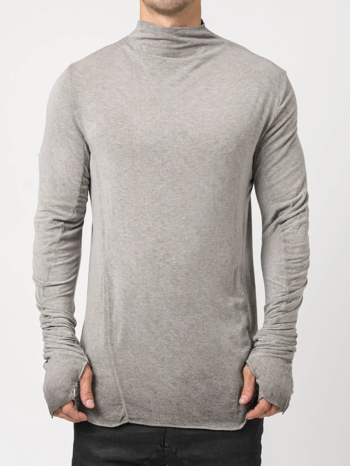 High-Neck Modal-Cashmere Blend T-Shirt