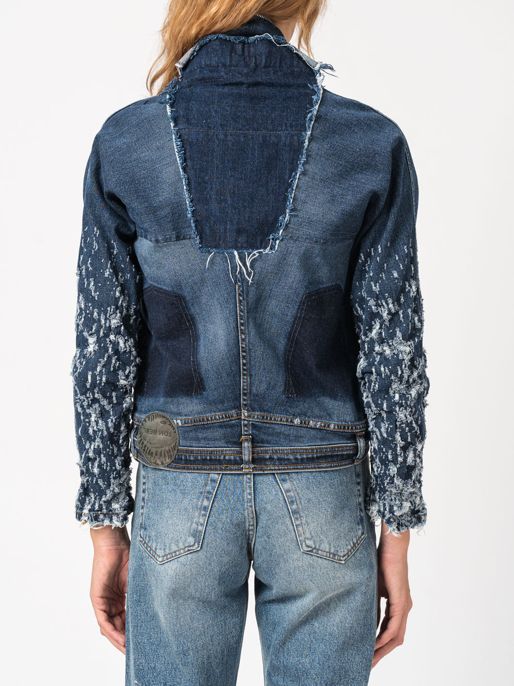 Washed Patchwork Denim Jacket