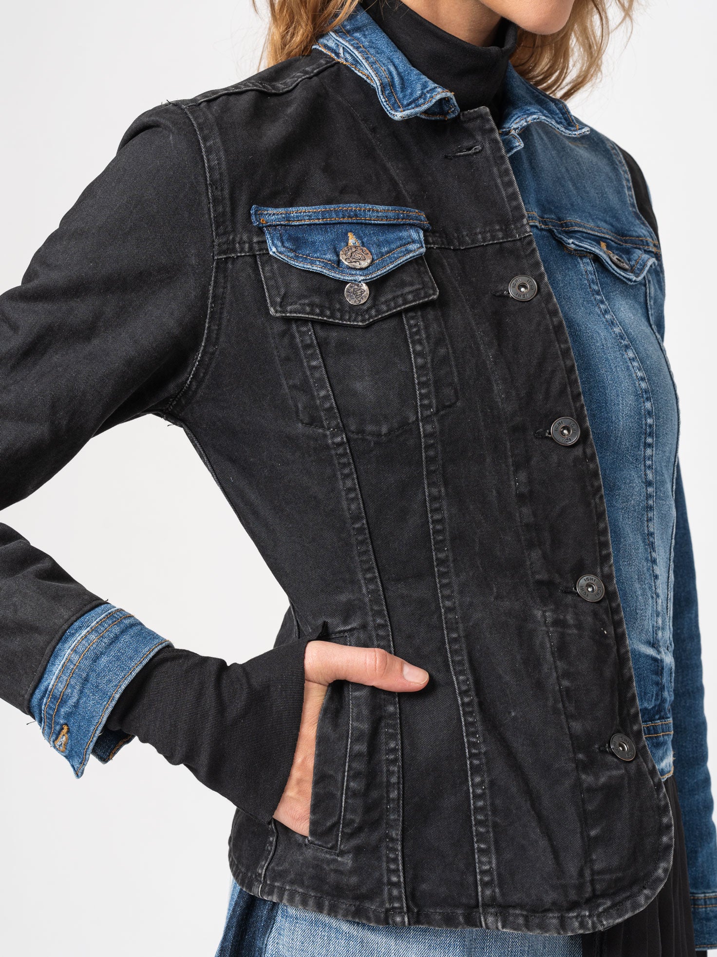 Two-Tone Denim Jacket