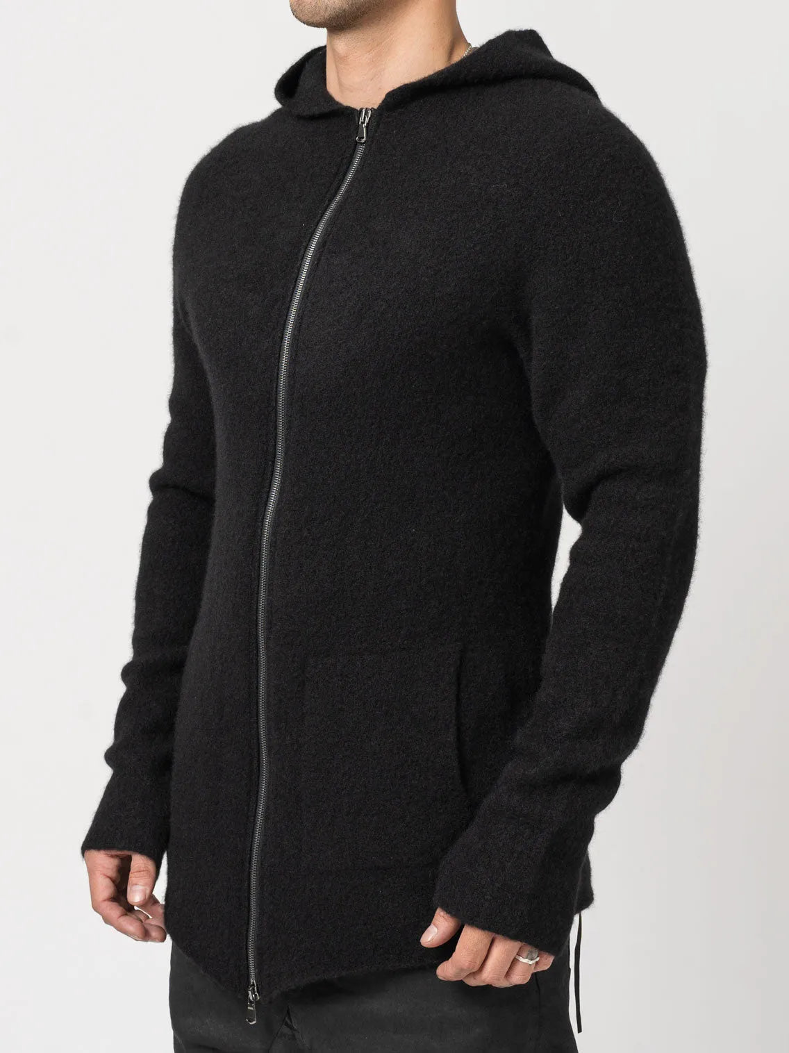 Hooded Cashmere Blend Zip-Up