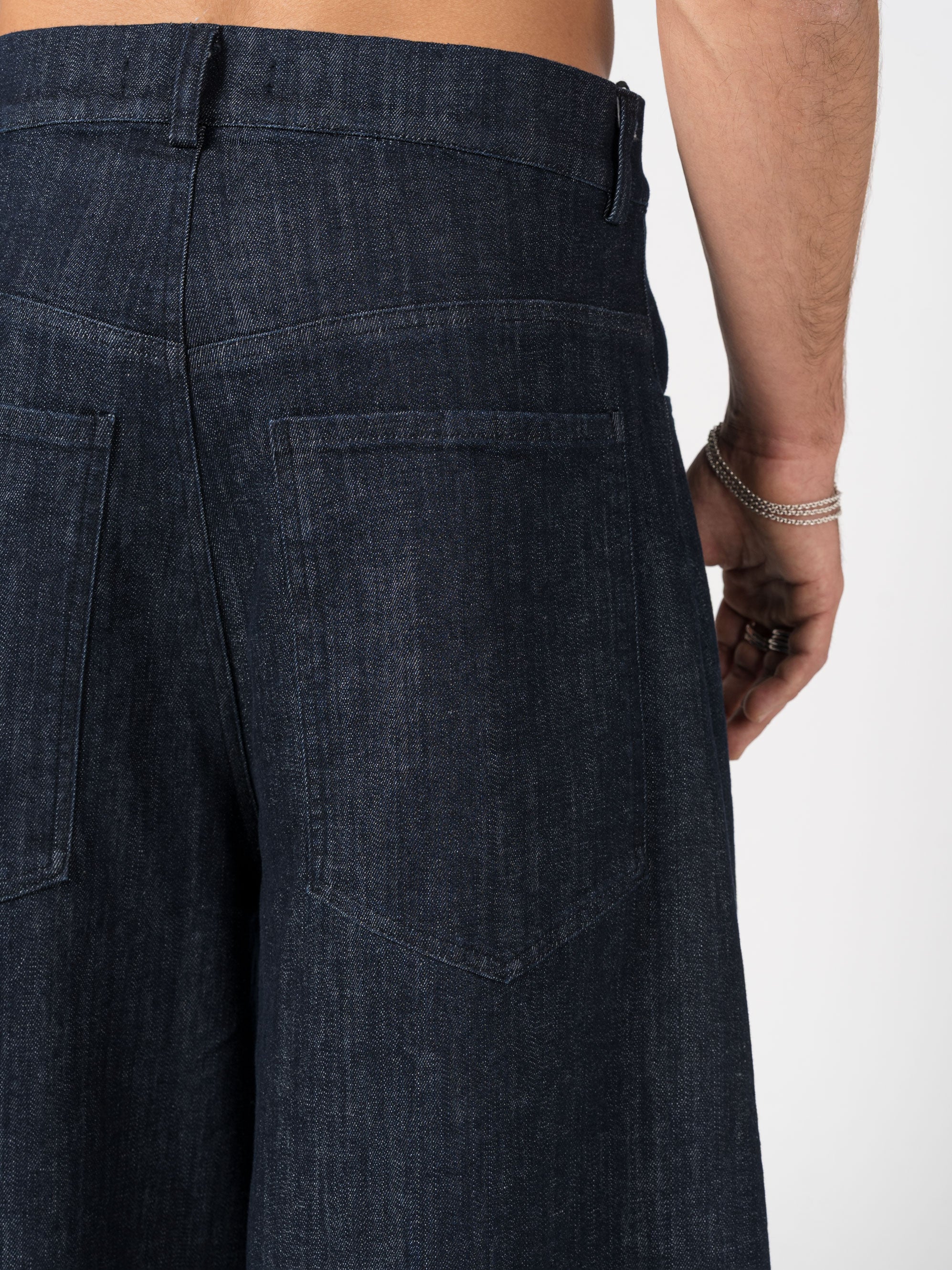 Wide-Leg Denim Trousers