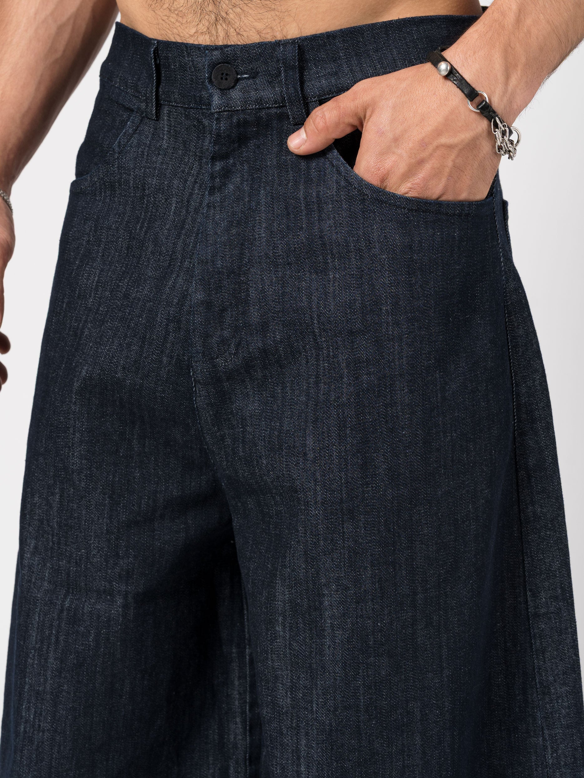 Wide-Leg Denim Trousers