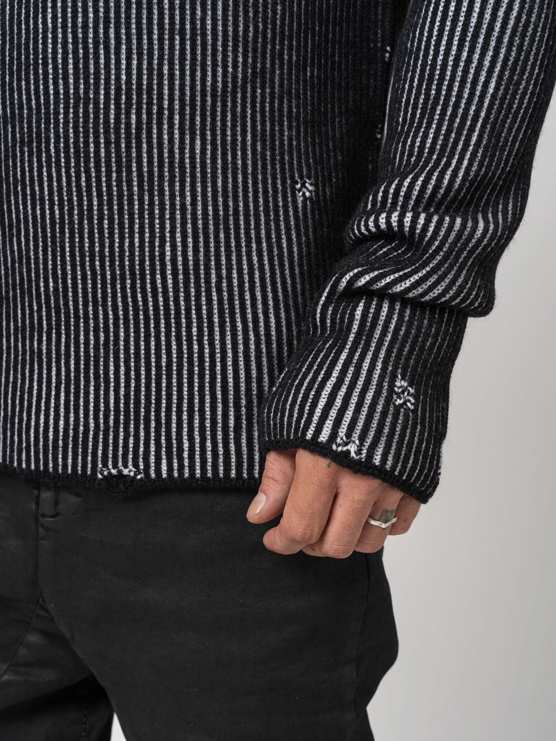 Heavy Wool Striped Sweater