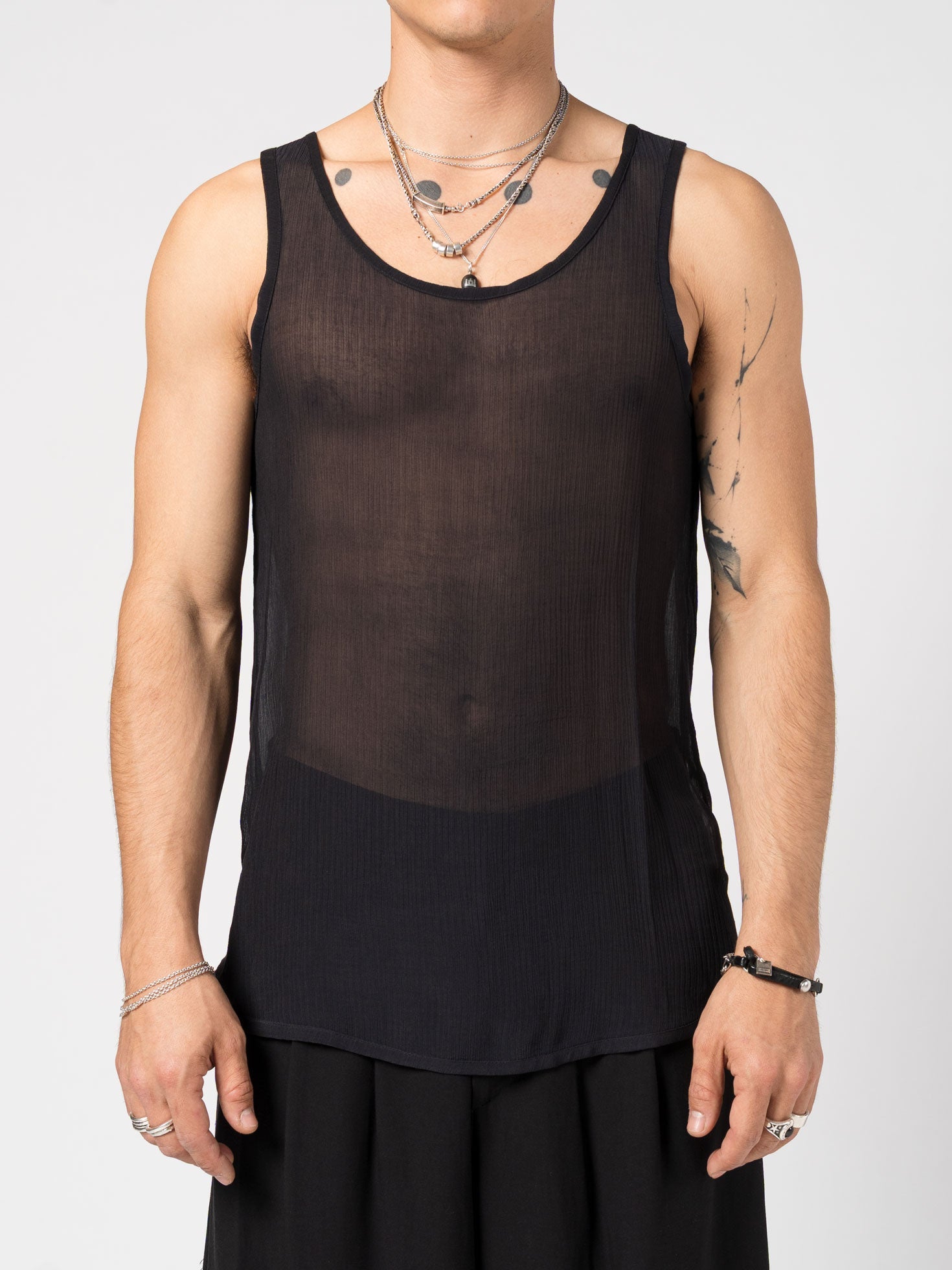 Sheer Textured Tank Top