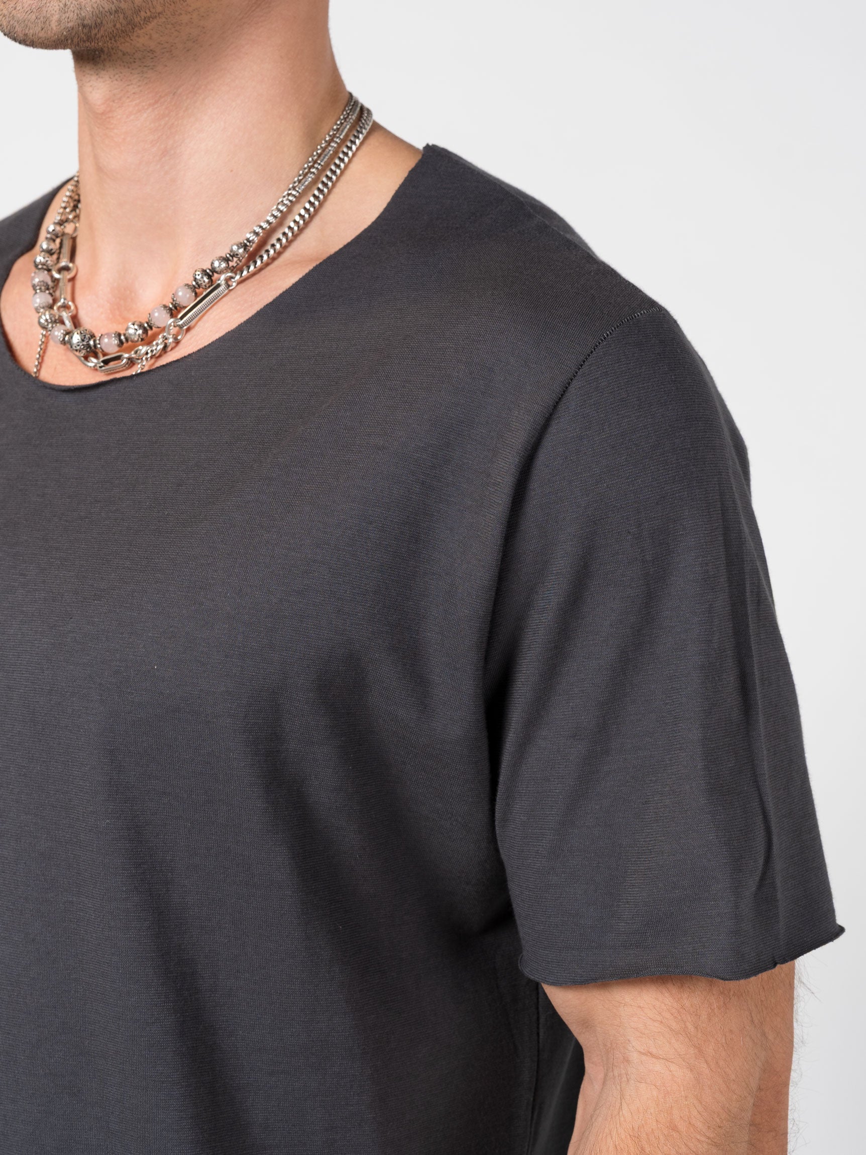 T-Shirt with Cut Neckline