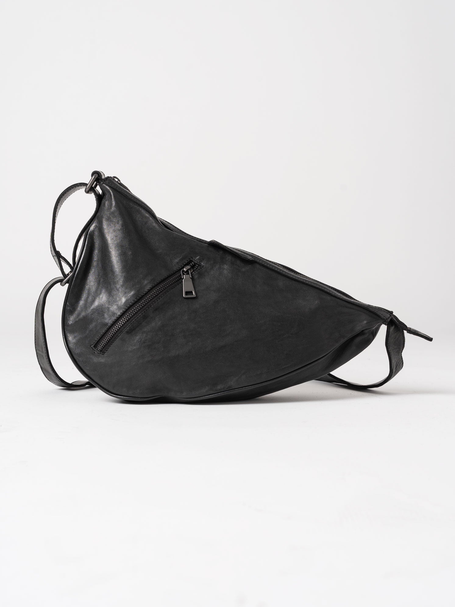 Asymmetrical Leather Sling Bag