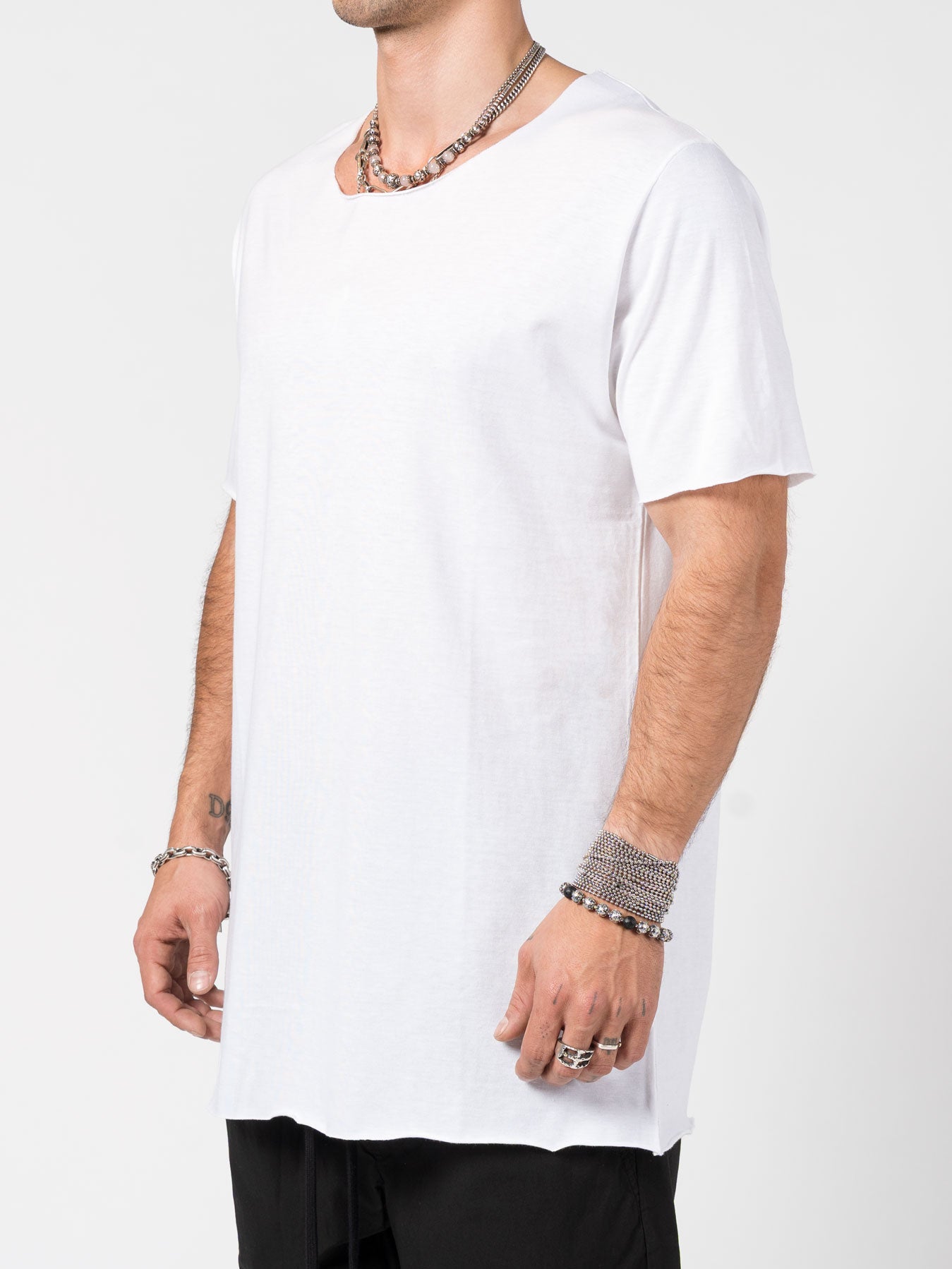 T-Shirt with Cut Neckline