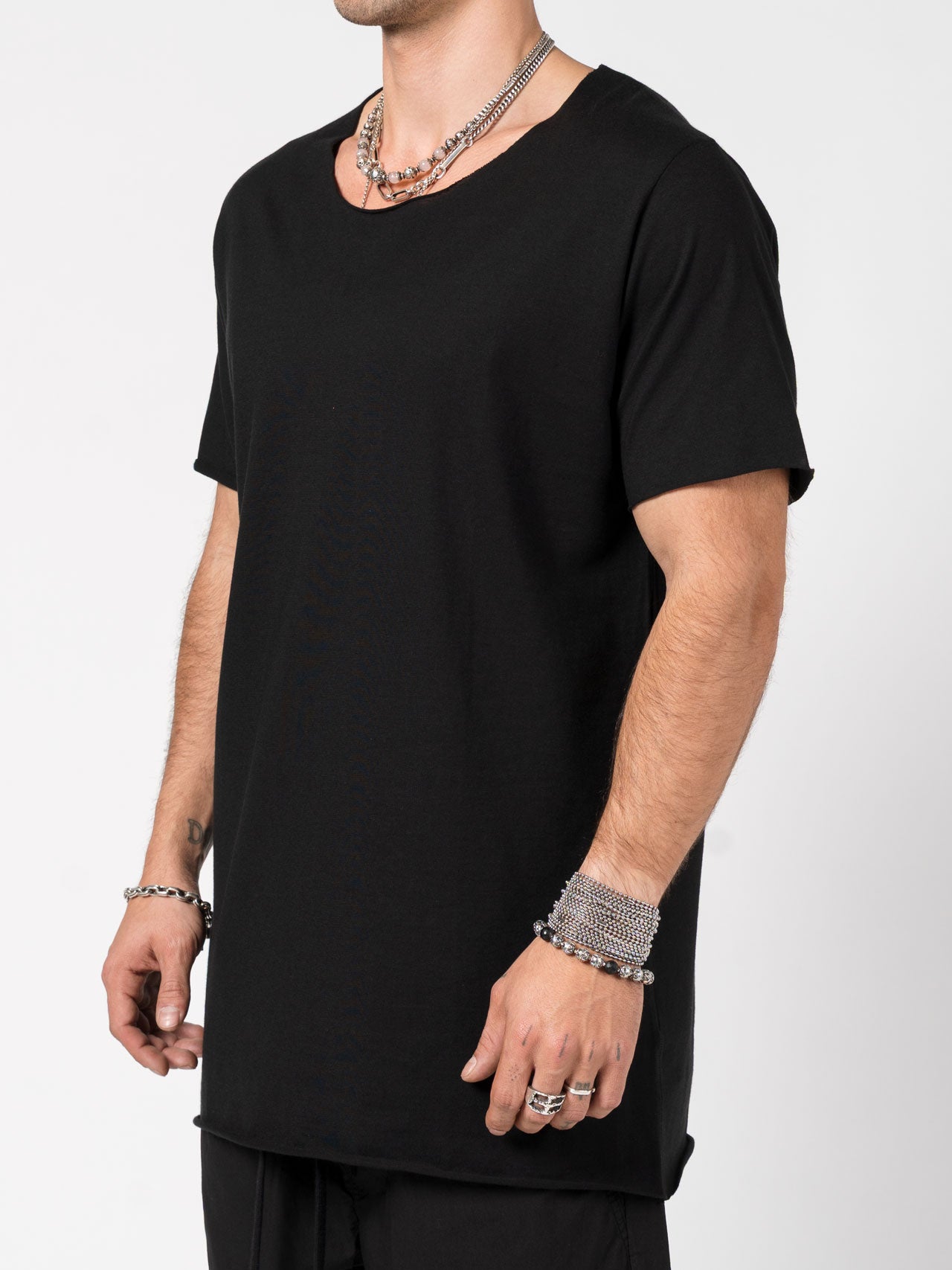 T-Shirt with Cut Neckline