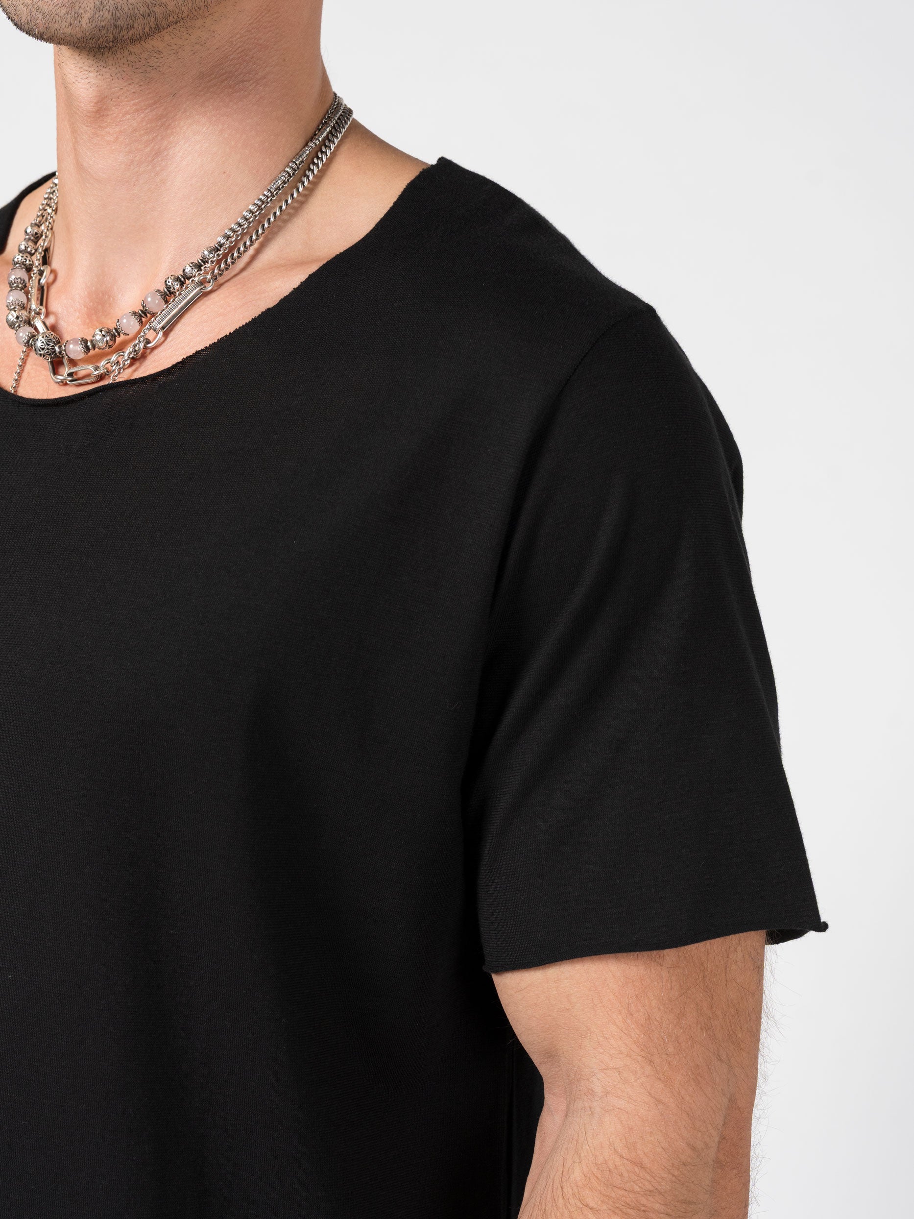 T-Shirt with Cut Neckline