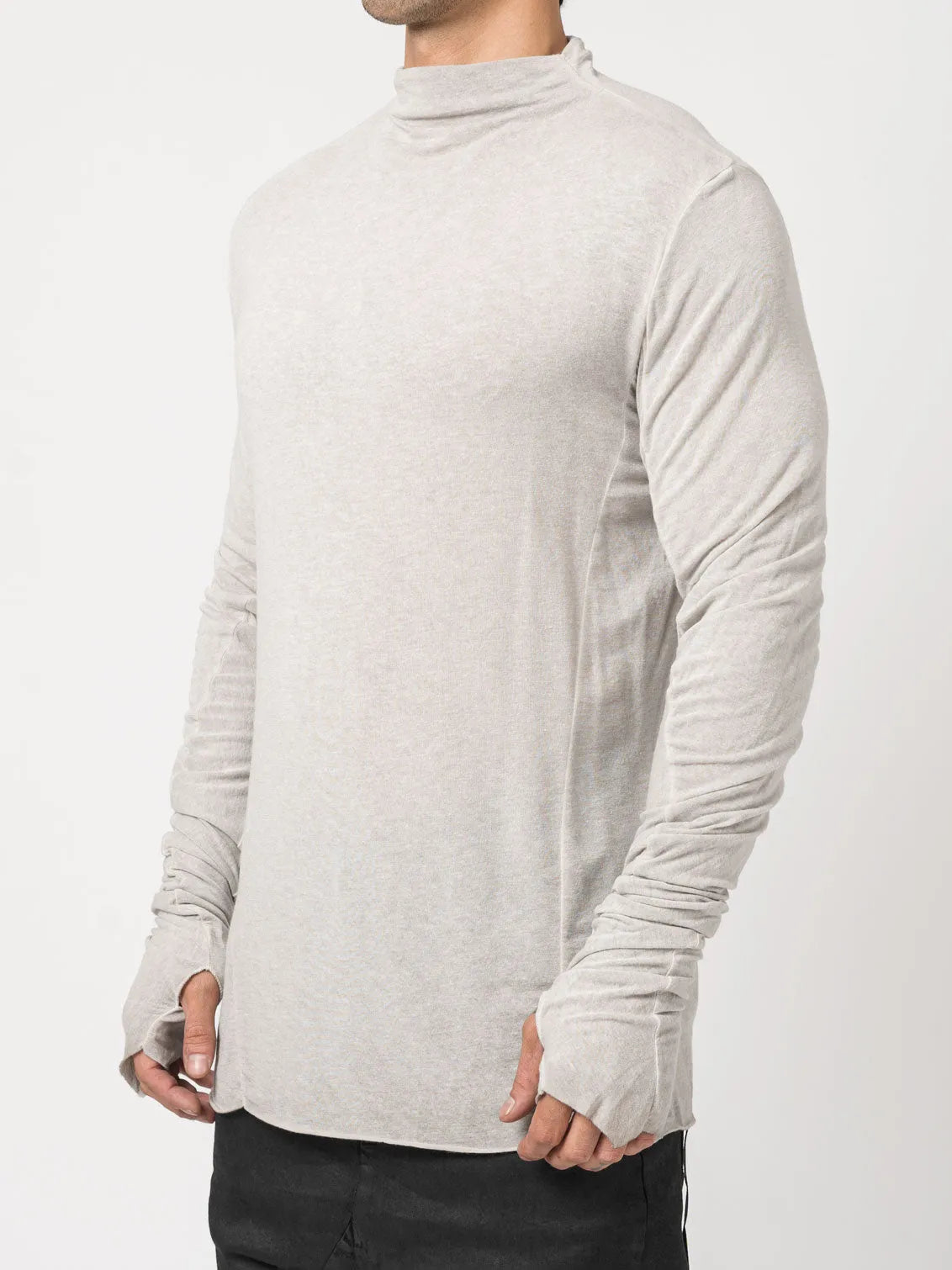 High-Neck Modal-Cashmere Blend T-Shirt