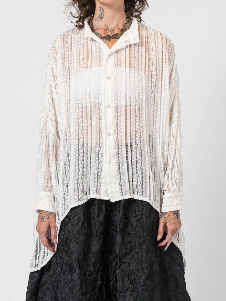 Lace Button-Up Shirt