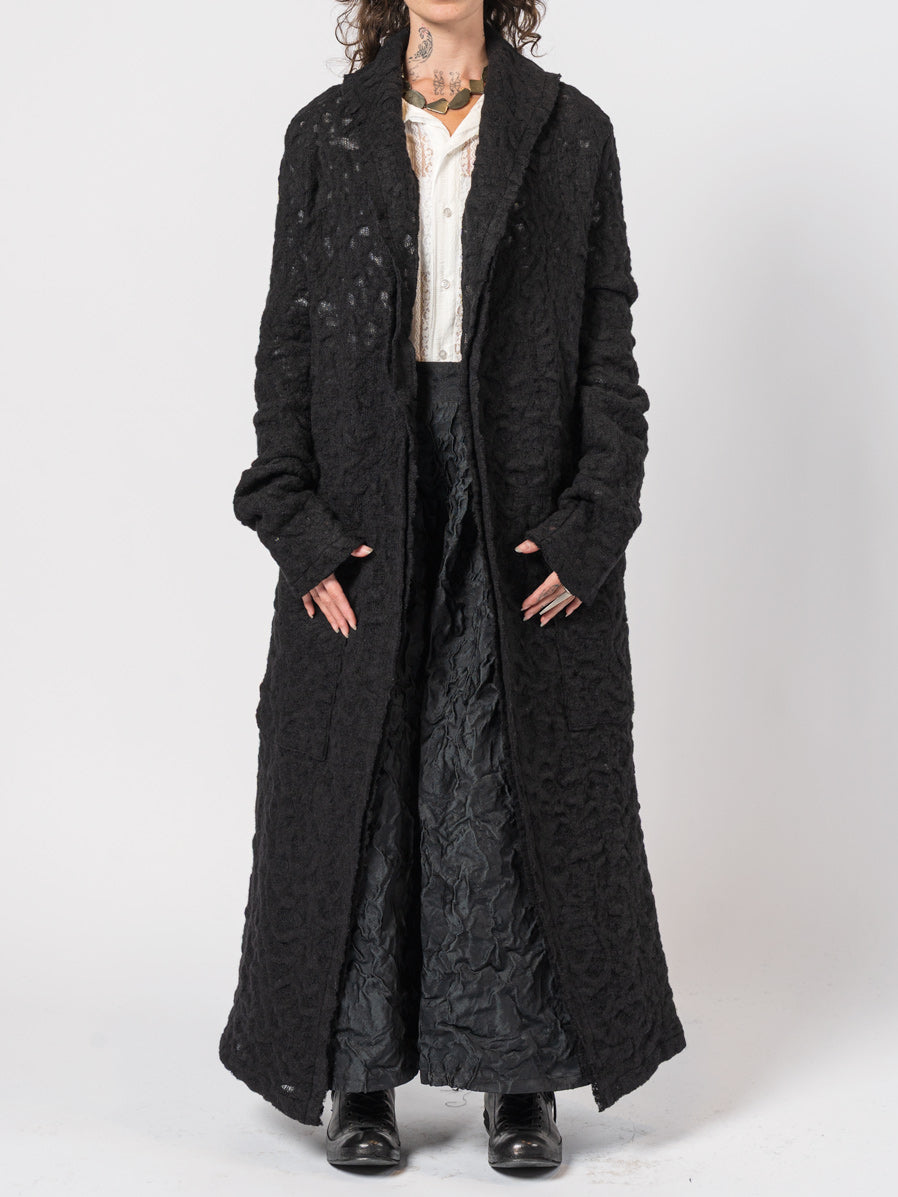Long Textured Wool Coat