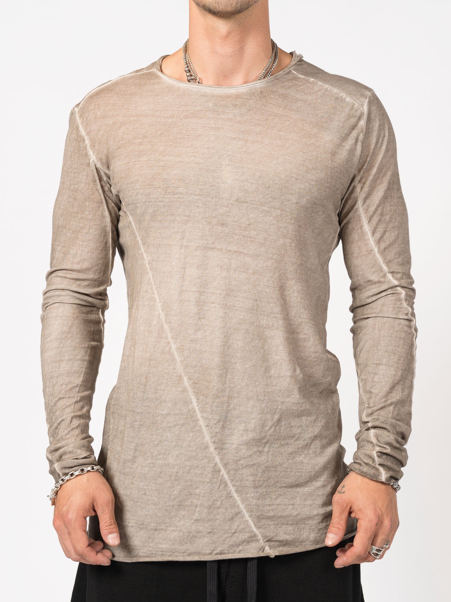 Raw Seam Long Sleeve T-Shirt
