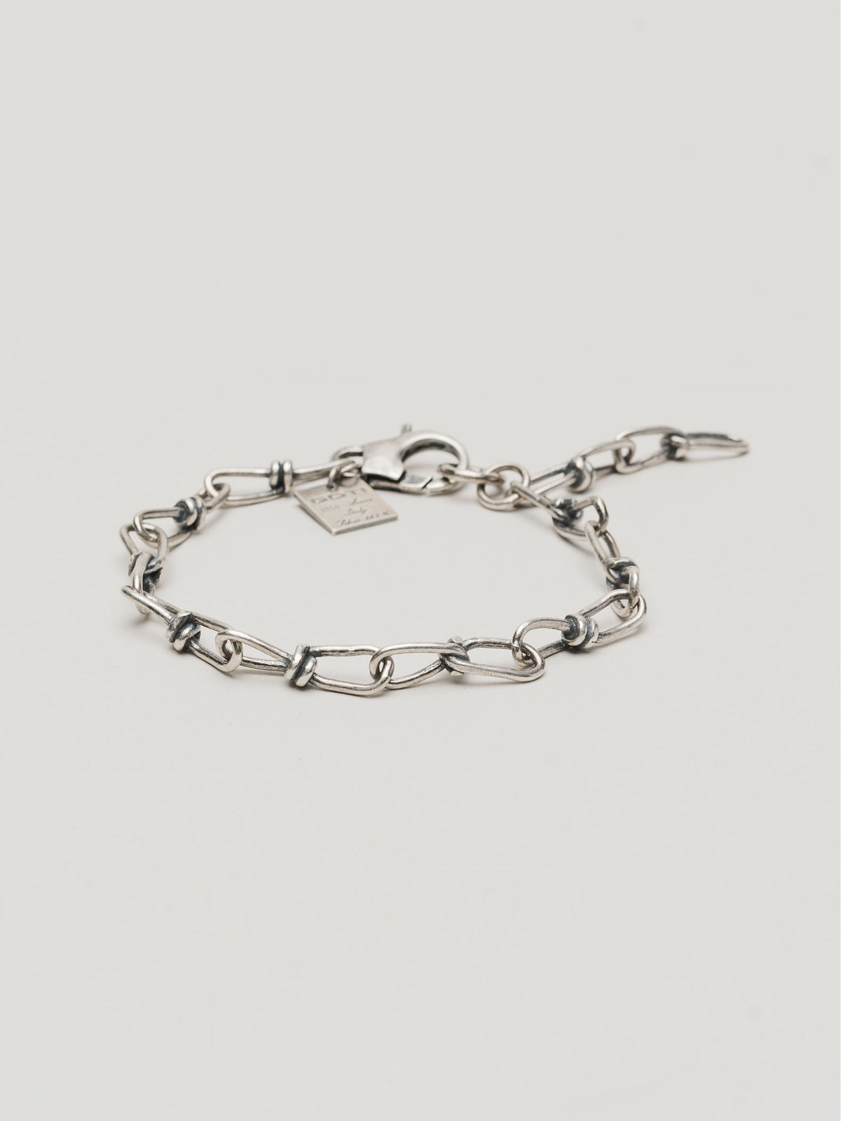 GOTI BR1313 oxidised silver link bracelet, full view