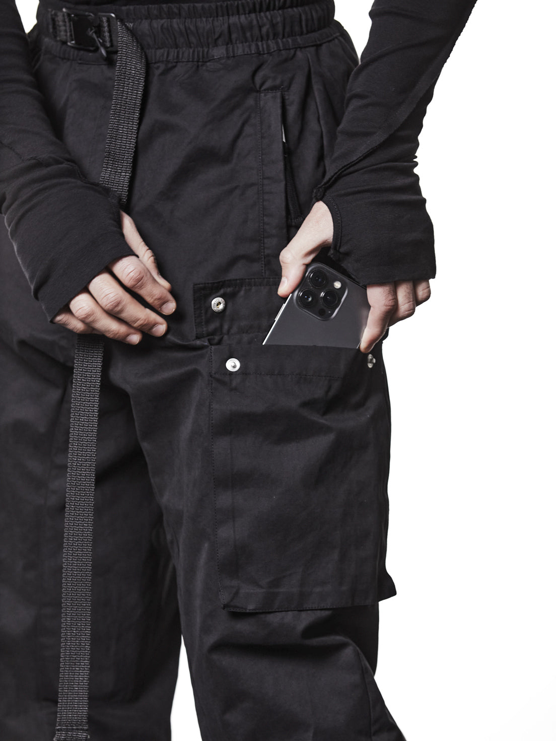 Cargo Trousers with Integrated Belt