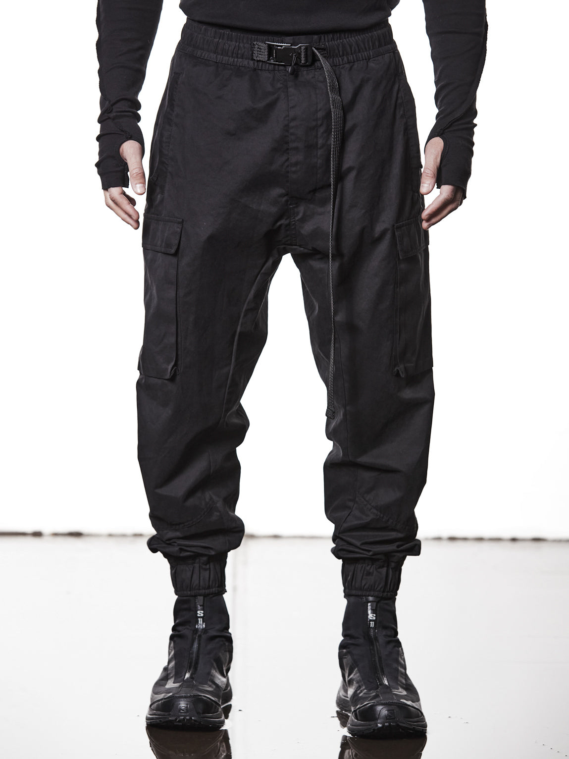 Cargo Trousers with Integrated Belt