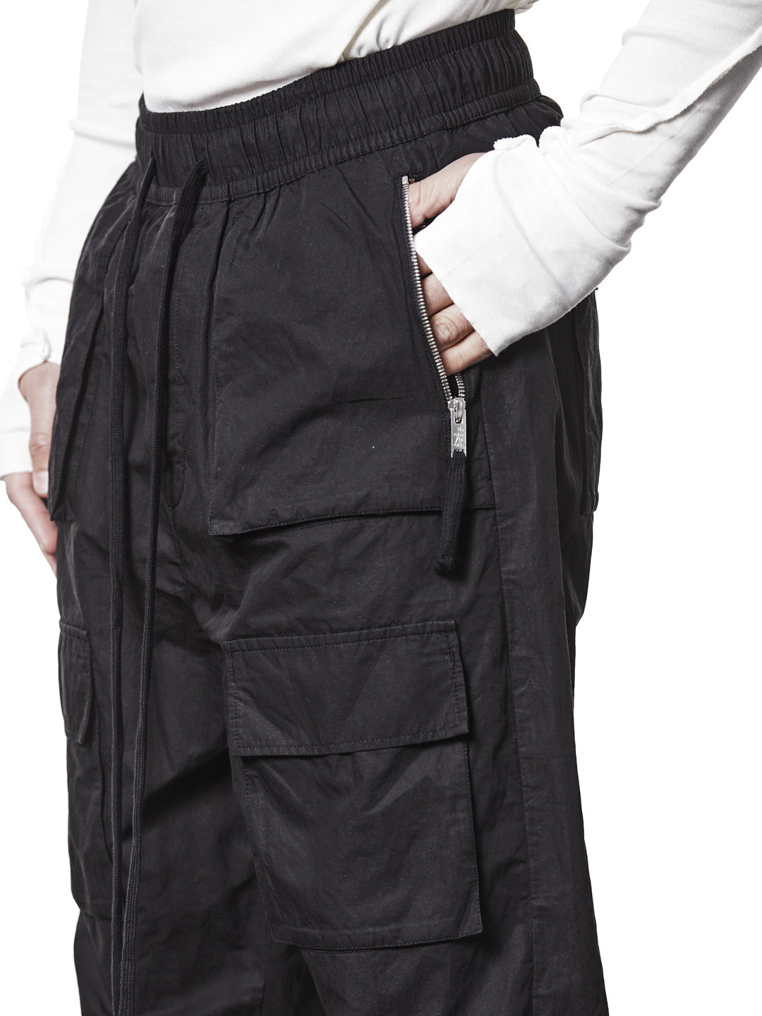 Garment-Washed Cargo Trousers
