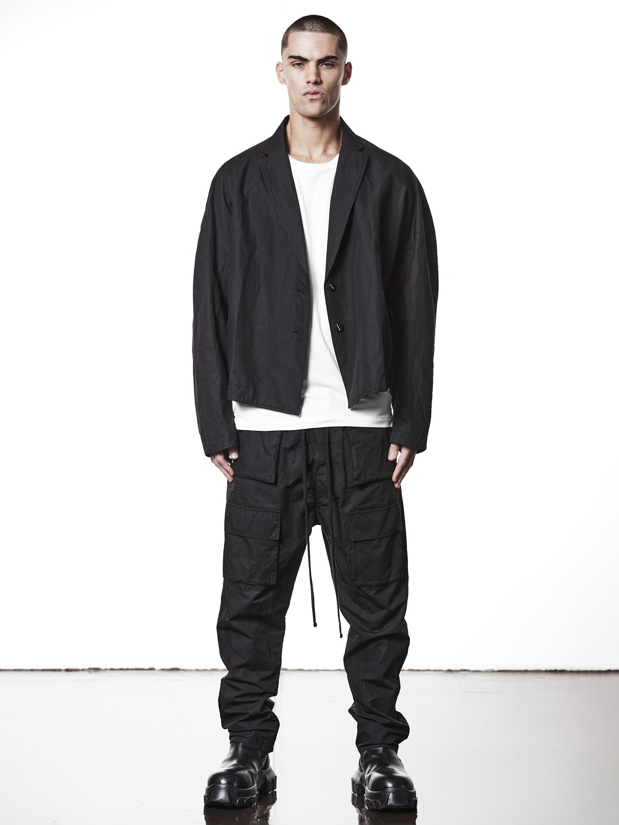 Garment-Washed Cargo Trousers