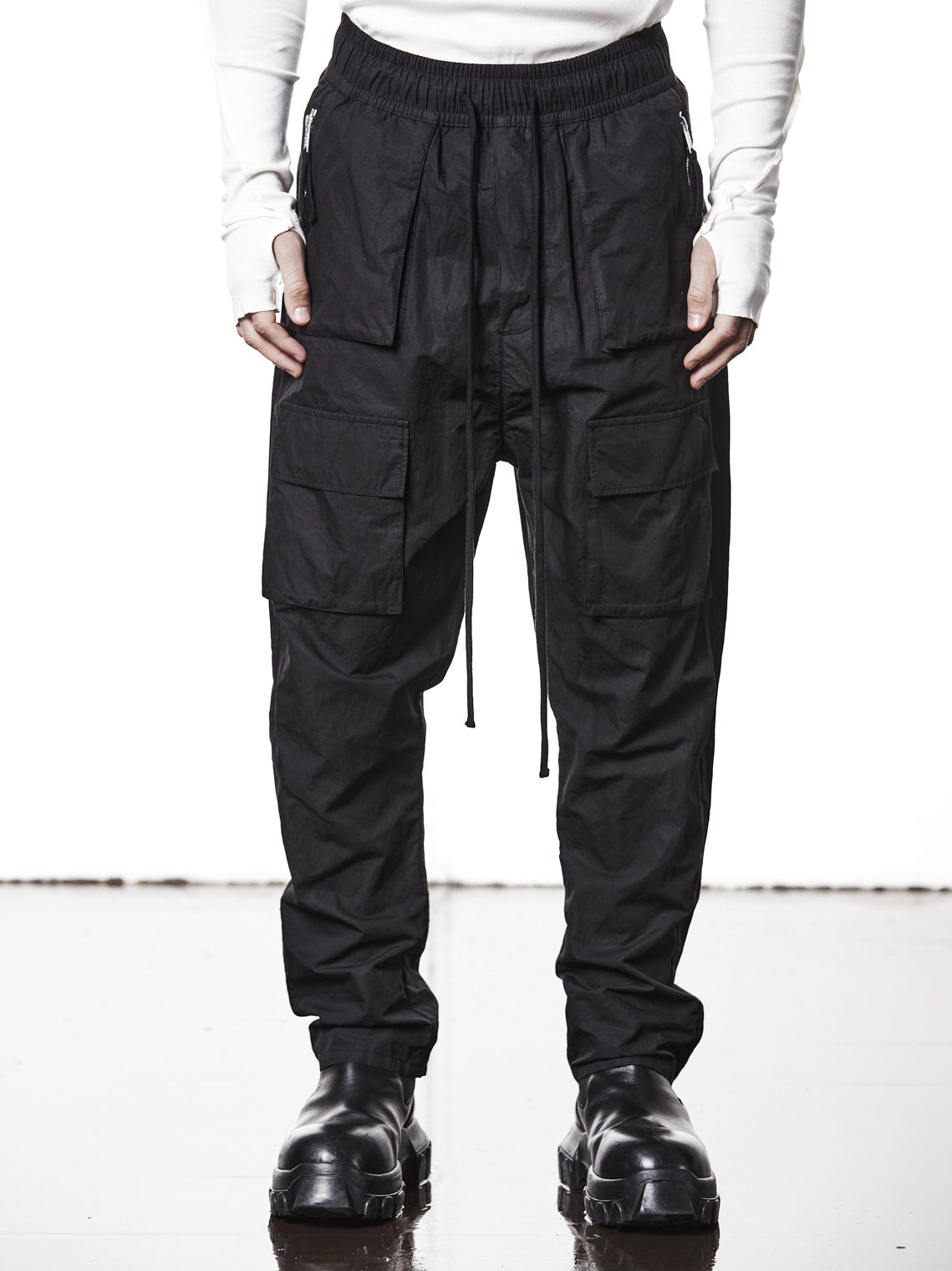Garment-Washed Cargo Trousers