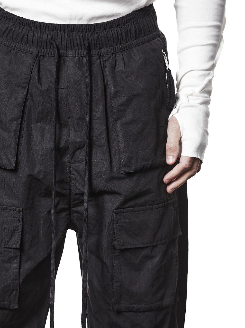 Garment-Washed Cargo Trousers