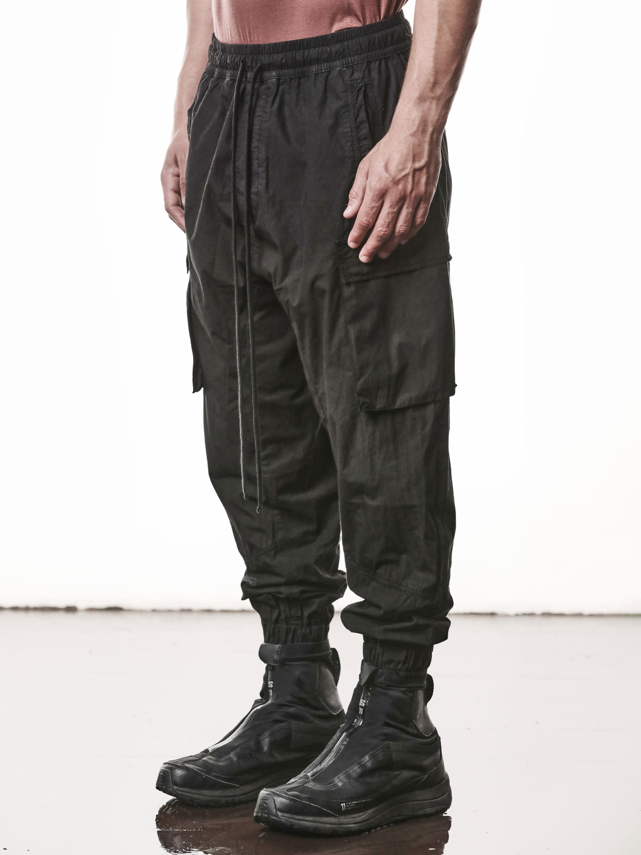 Woven Cotton Cargo Trousers