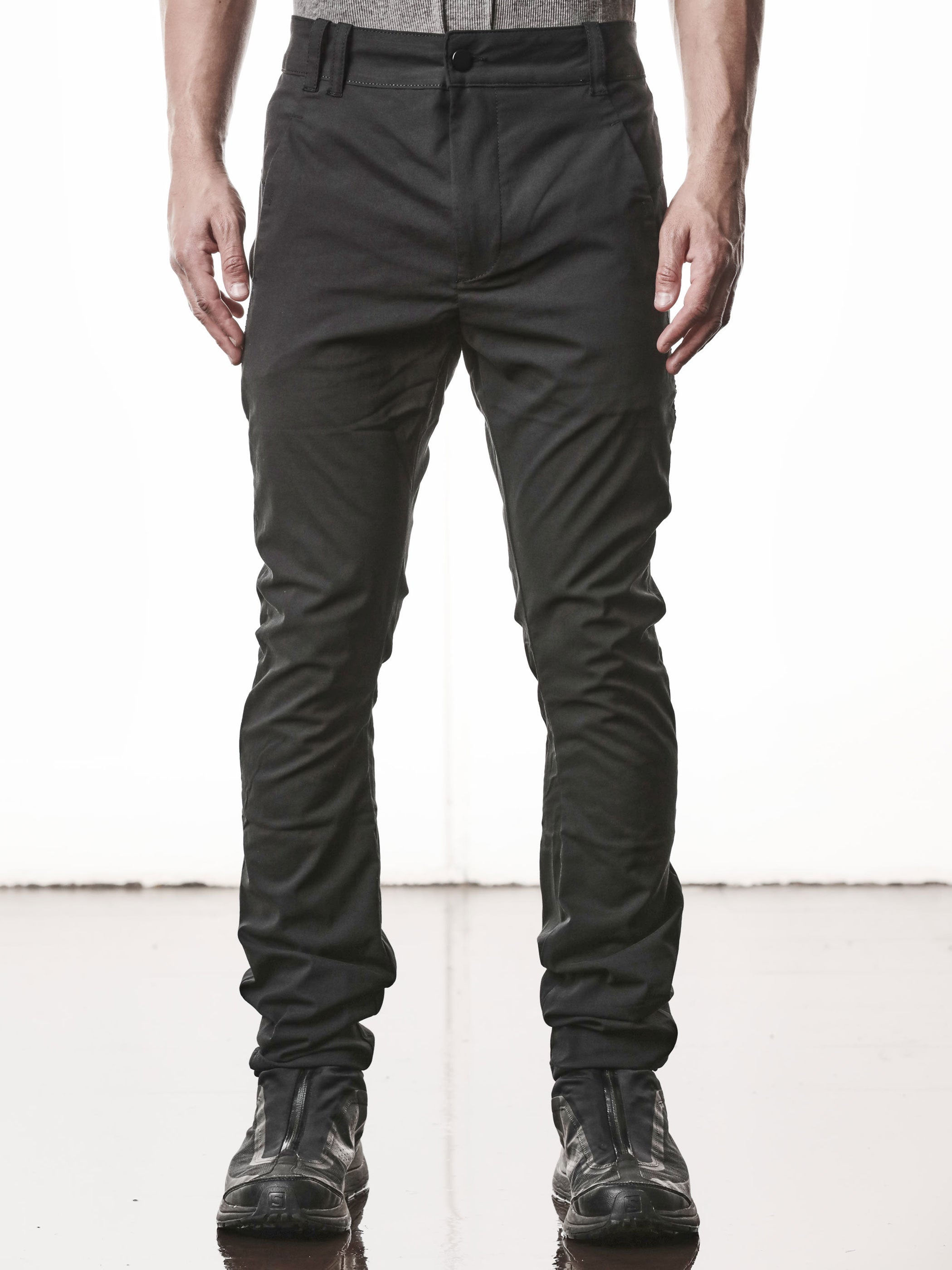 Tapered Stretch Denim Trousers