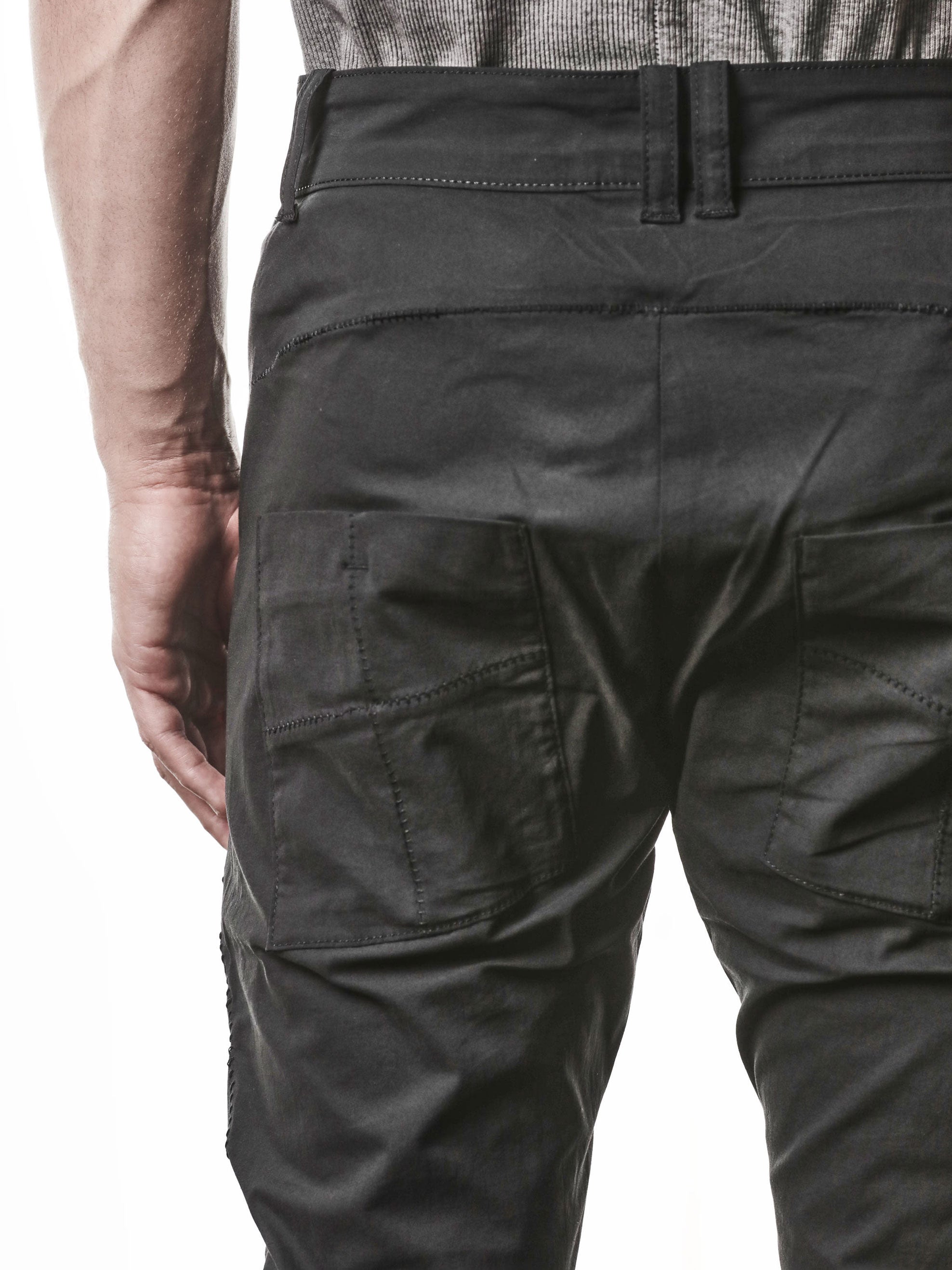 Tapered Stretch Denim Trousers