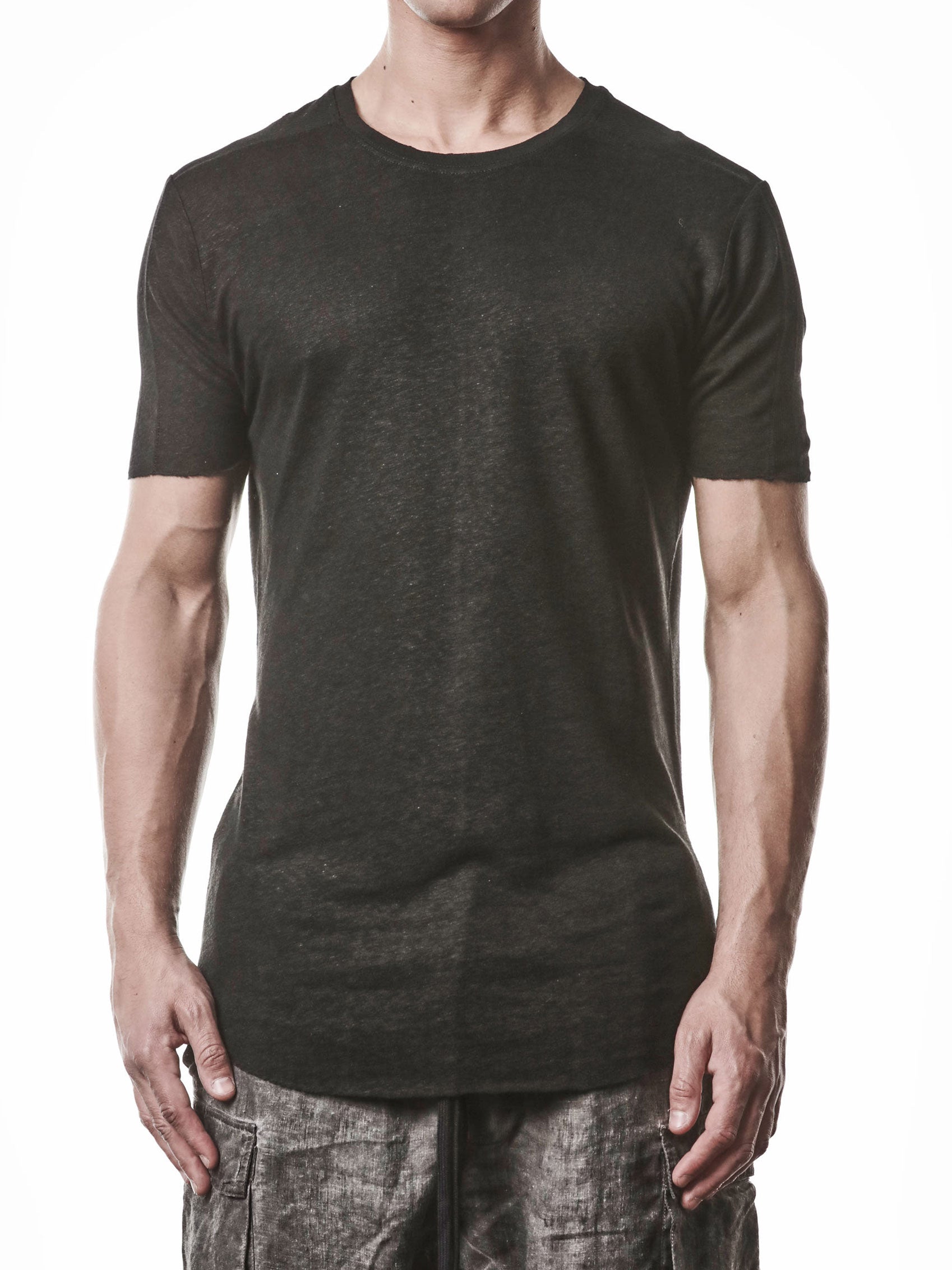 Linen Blend Insert T-Shirt