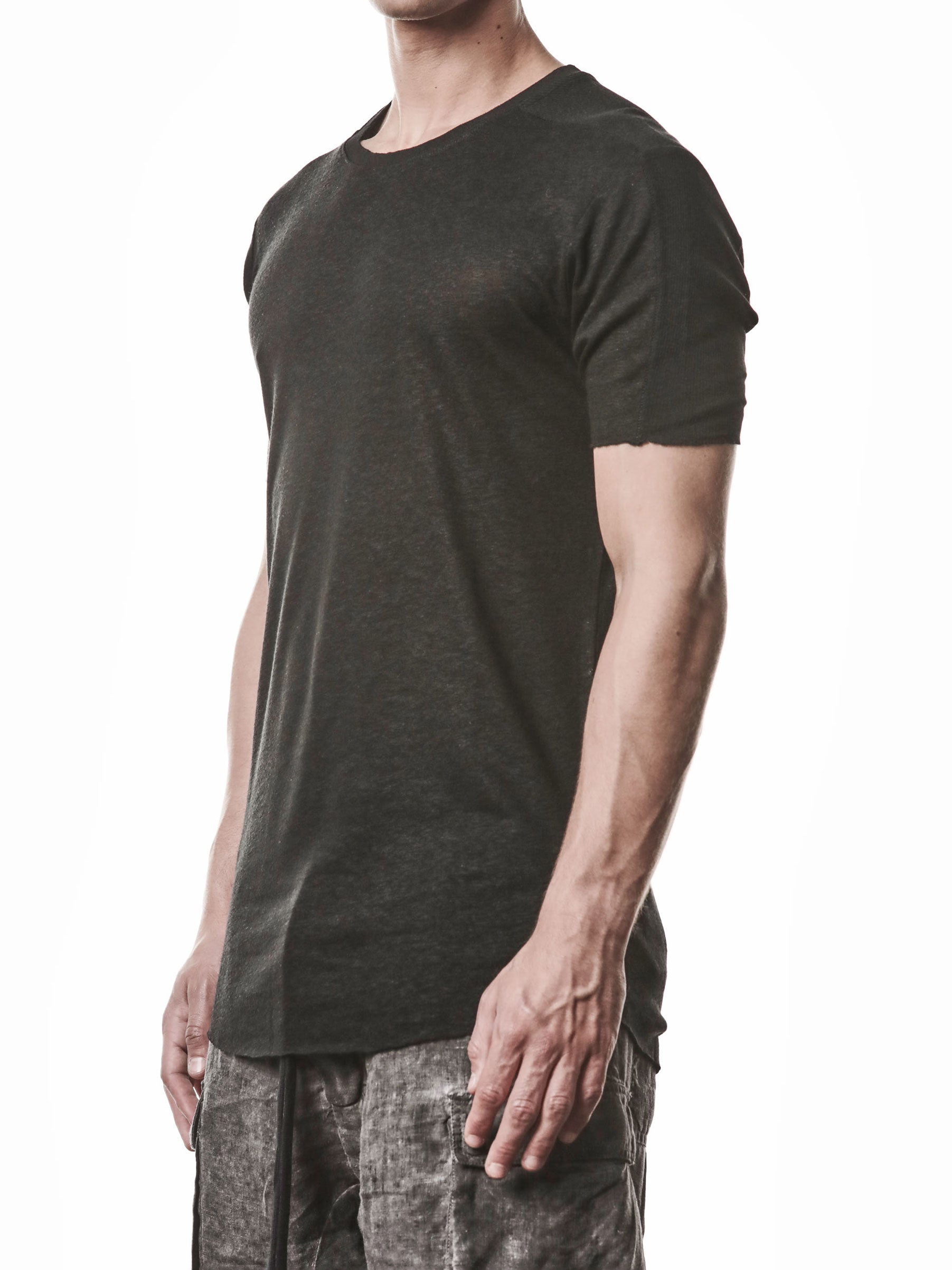 Linen Blend Insert T-Shirt