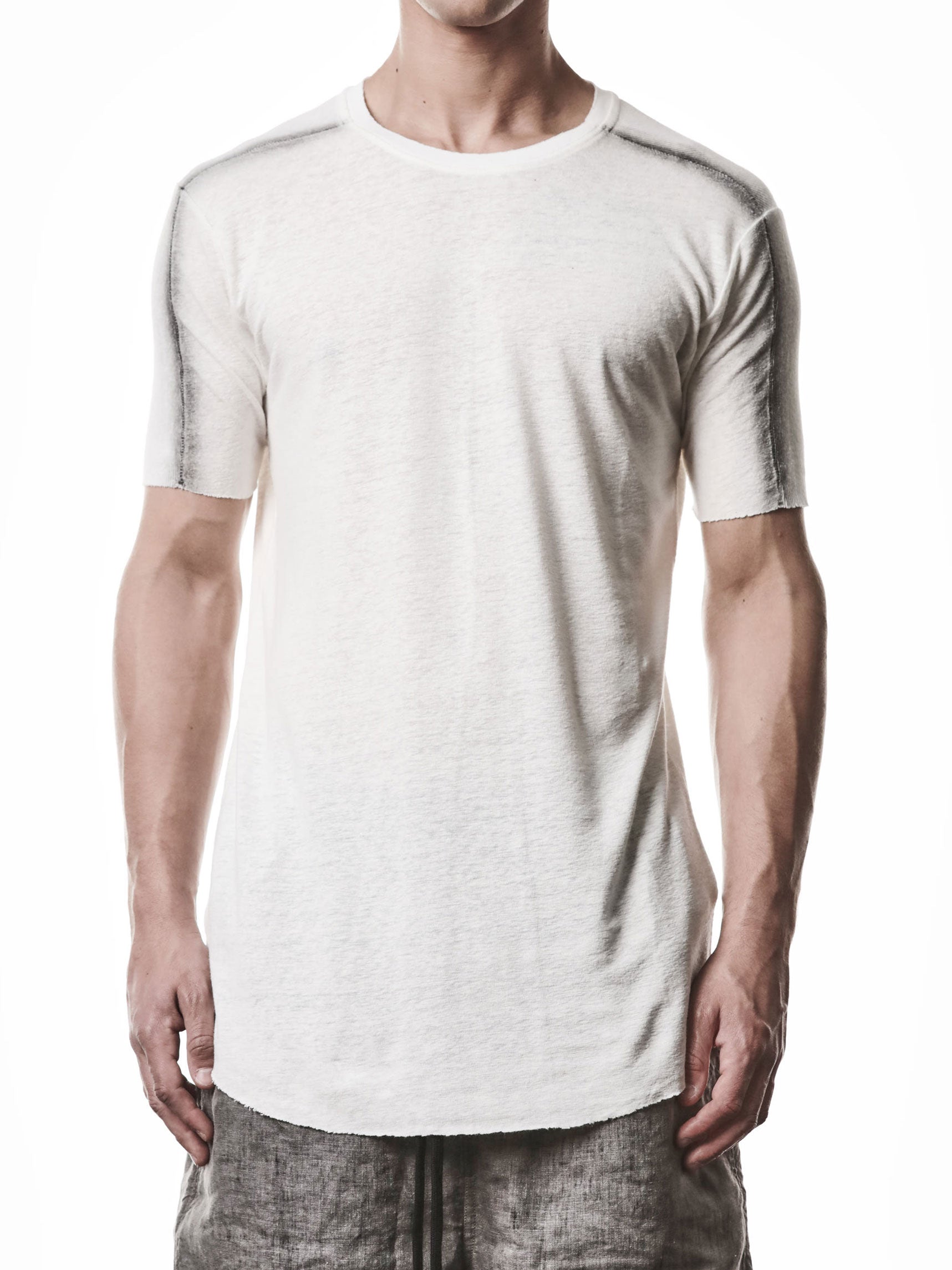Linen Blend Insert T-Shirt