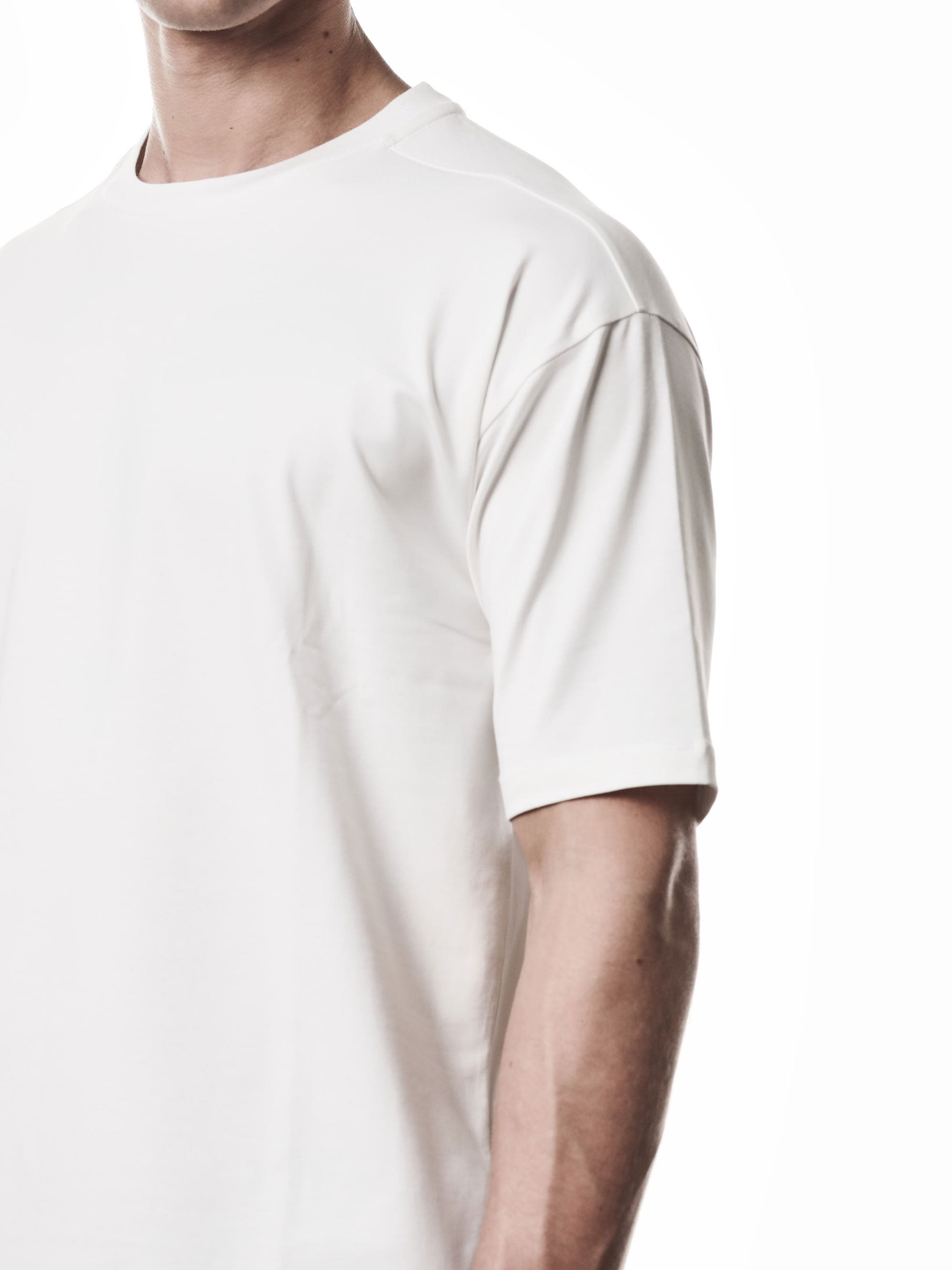 THOM KROM Modal Jersey T-Shirt off-white - surface luminosity and texture detail