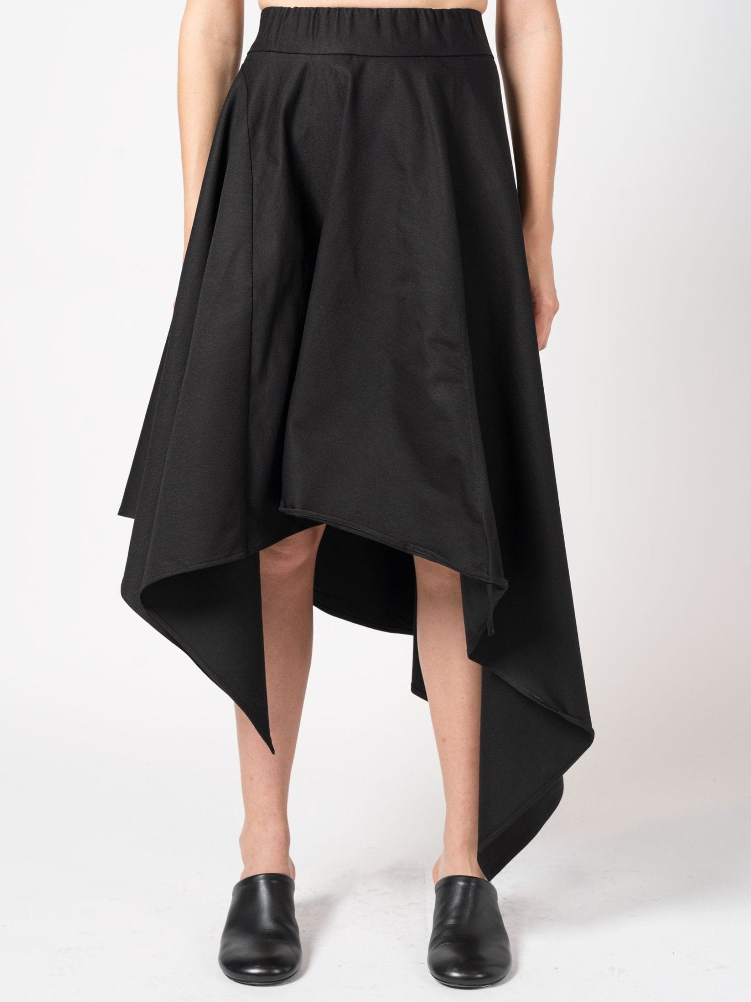 Asymmetric Adjustable Skirt with Elastic Waist - by 139DEC
