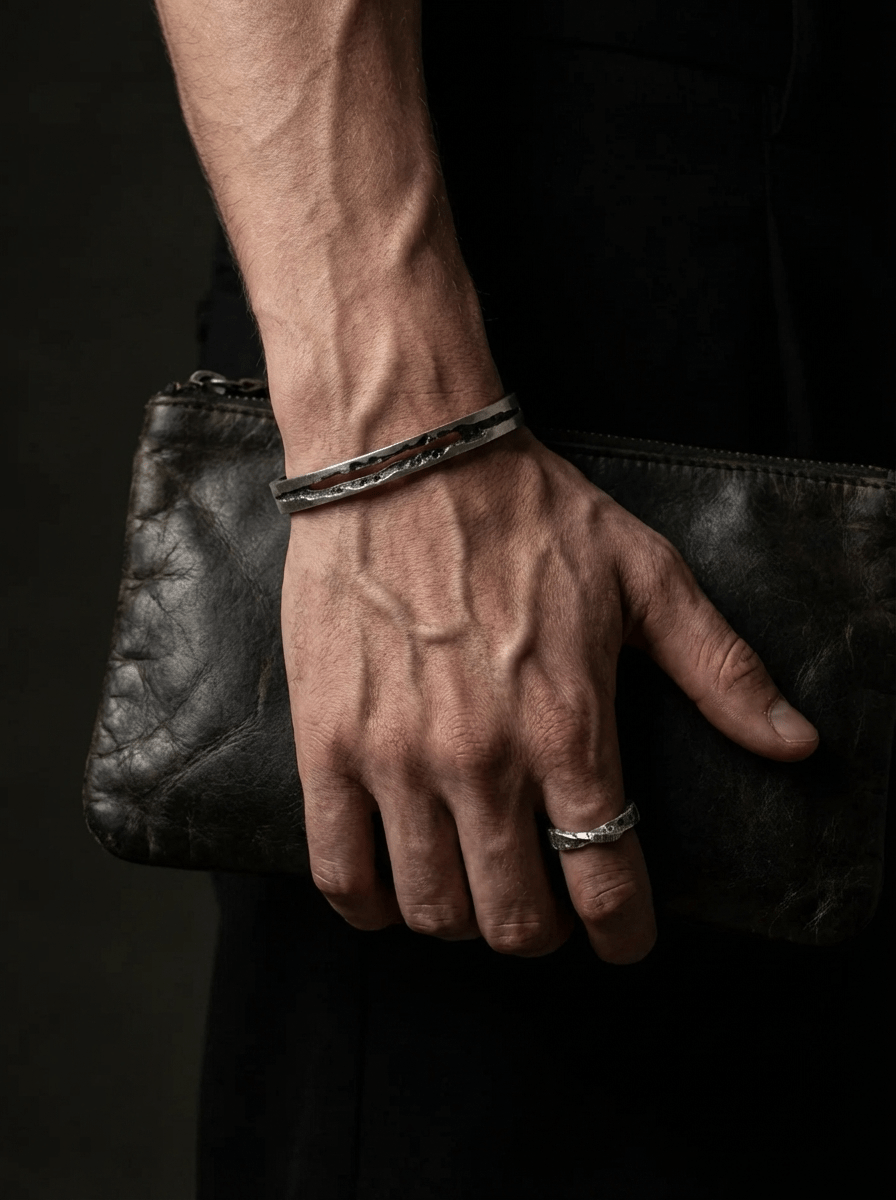 Band Ring with Scattered Diamonds - by AITO