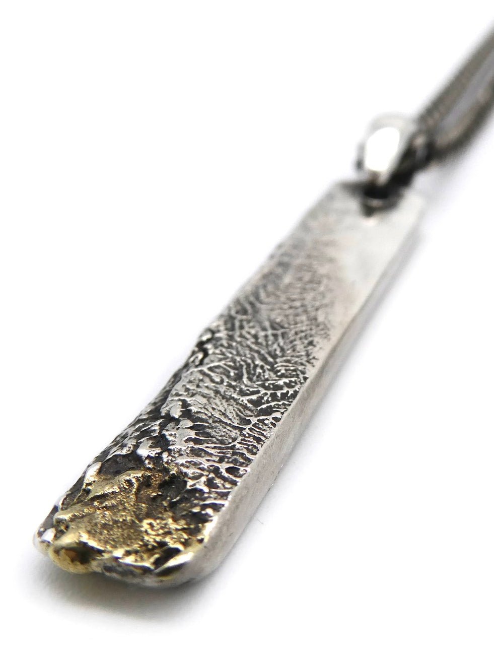 Bar Pendant Necklace with Gold Tip - by ENRI MARS