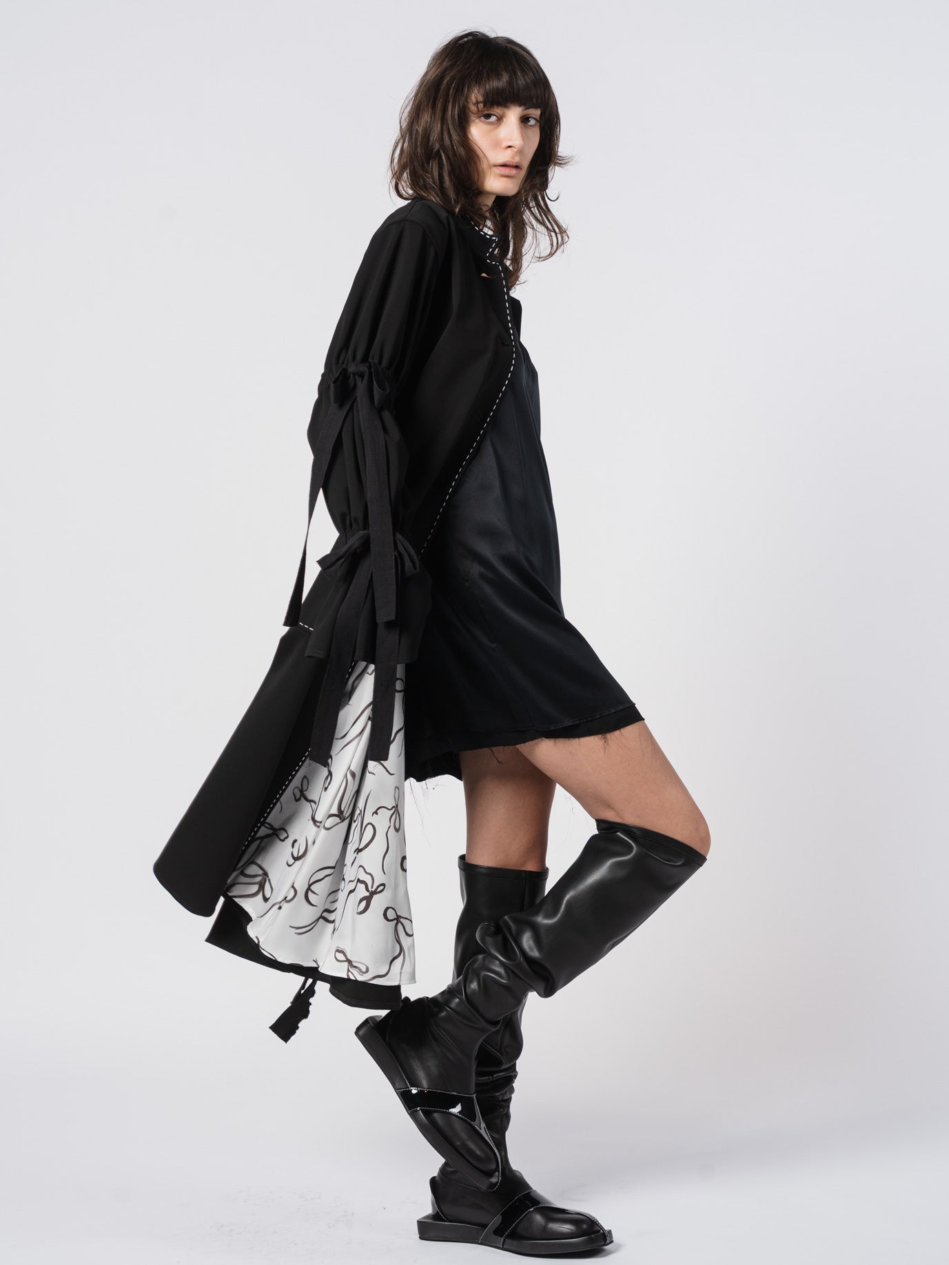 Belted Puff - Sleeve Tailored Coat - by SHARONA SHARVIT