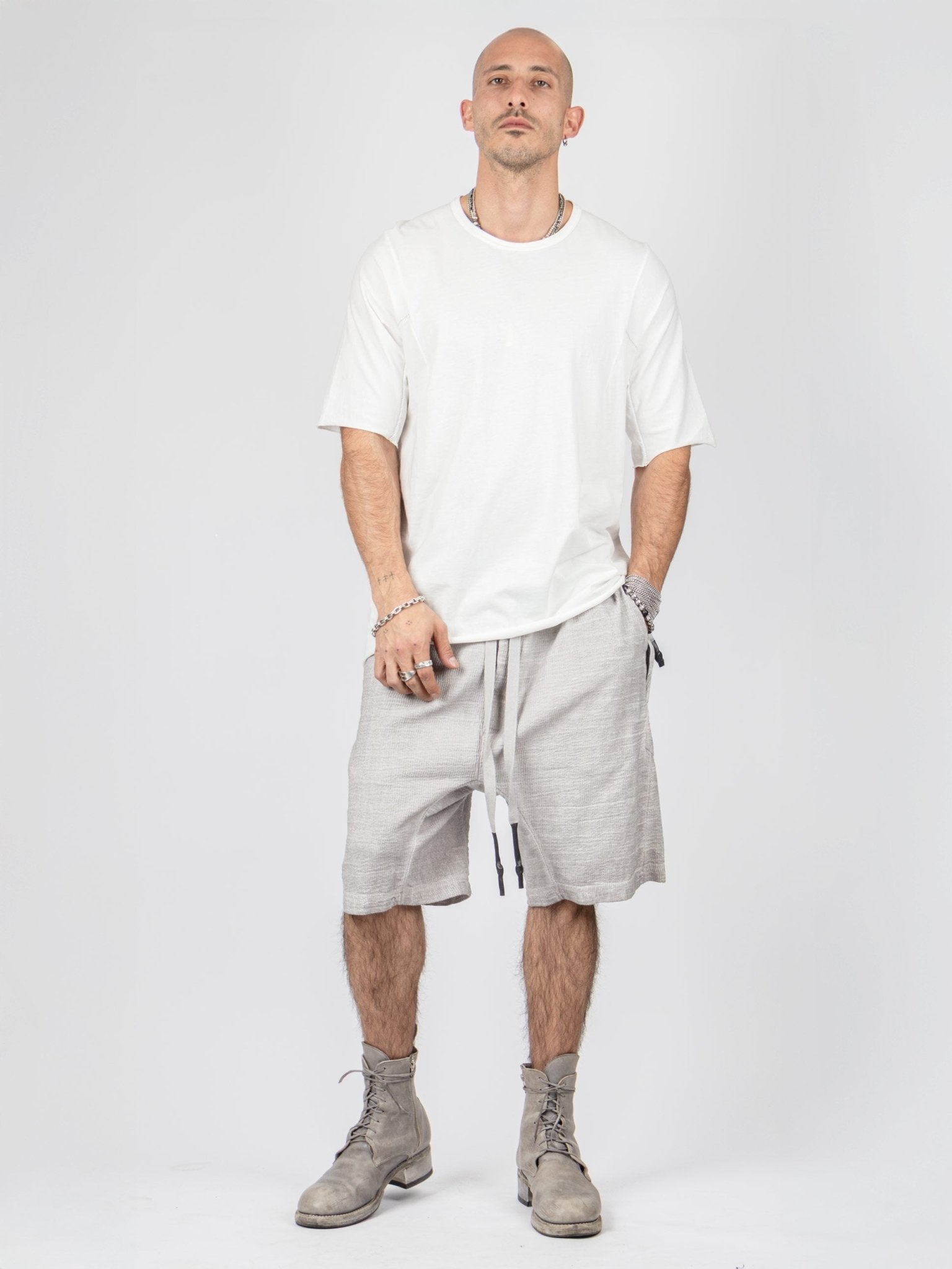 Bigshort Micro Ondes Organic Cotton Shorts — Silver - by Isaac Sellam