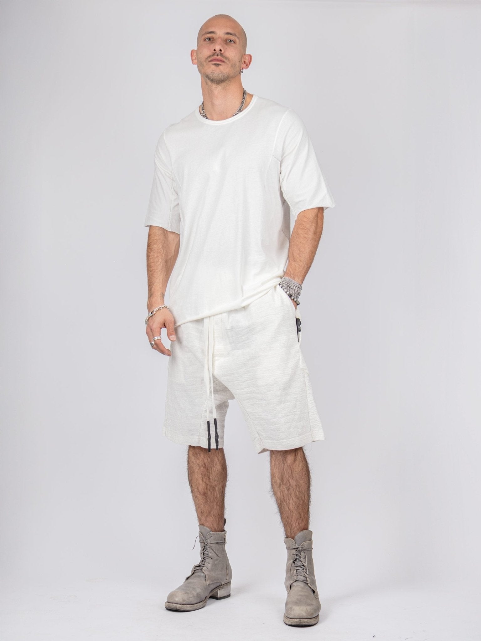 Bigshort Micro Ondes Organic Cotton Shorts — White - by Isaac Sellam