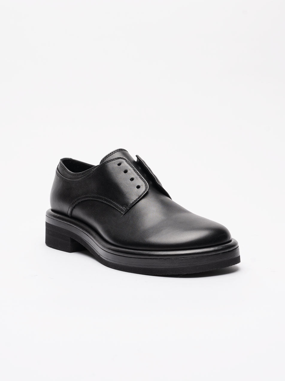 Black Leather Derby Shoes - by OFFICINE CREATIVE