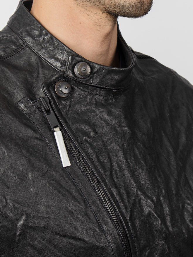 Body - Moulded Leather Biker with Spine Detail - by ISAAC SELLAM