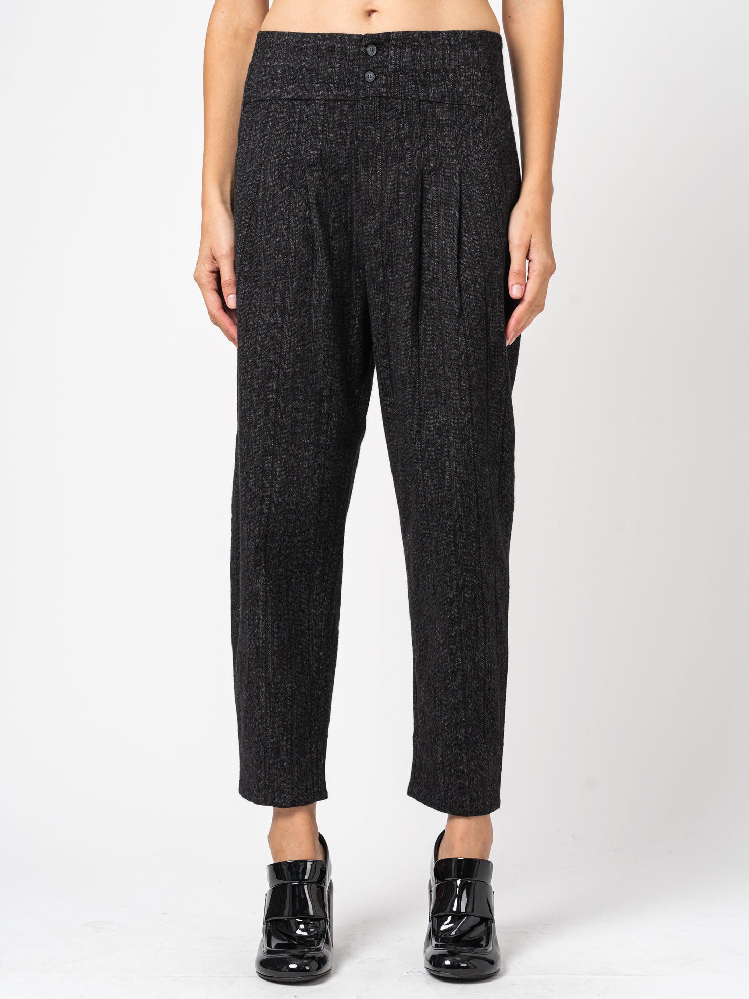 Bombé Shape Striped Trousers - by TRANSIT