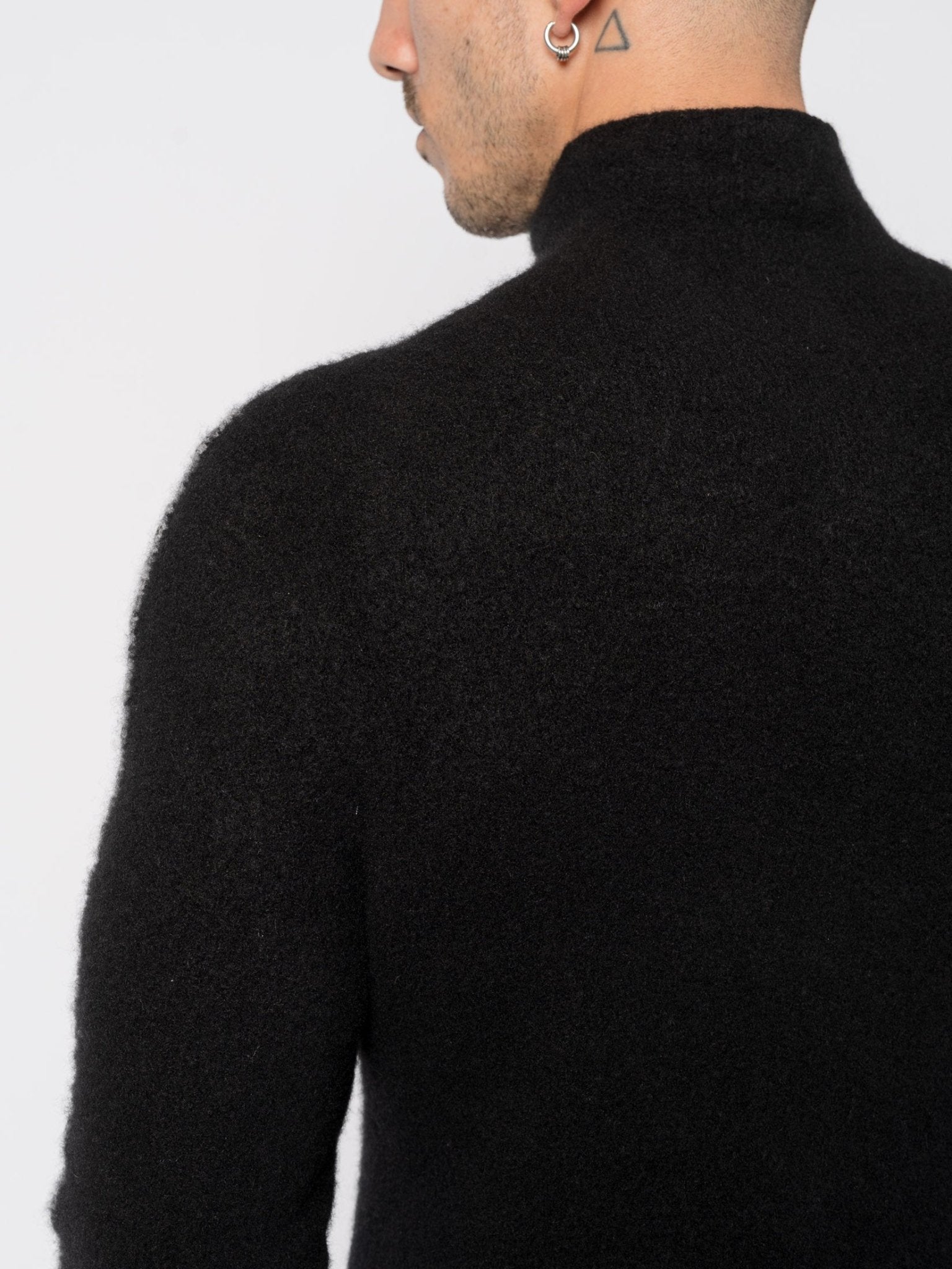 Brushed Cashmere Silk Zip Cardigan - by MD75