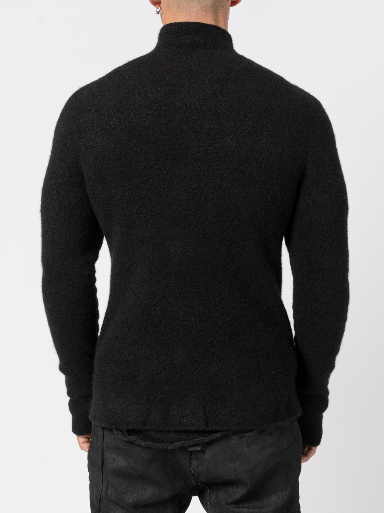 Brushed Cashmere Silk Zip Cardigan - by MD75