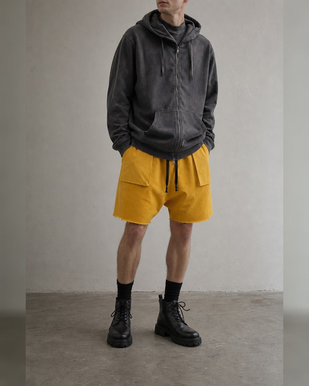 Cargo Shorts with Raw Hem - by 139DEC