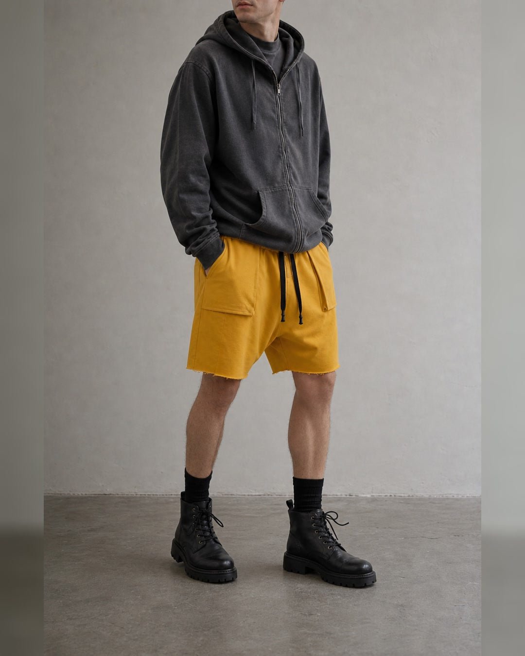 Cargo Shorts with Raw Hem - by 139DEC