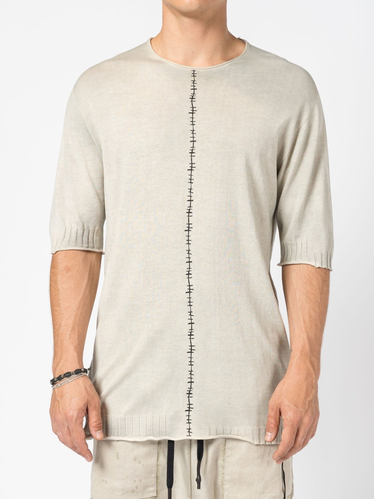 Center Stitch Knit Tee - by MD75