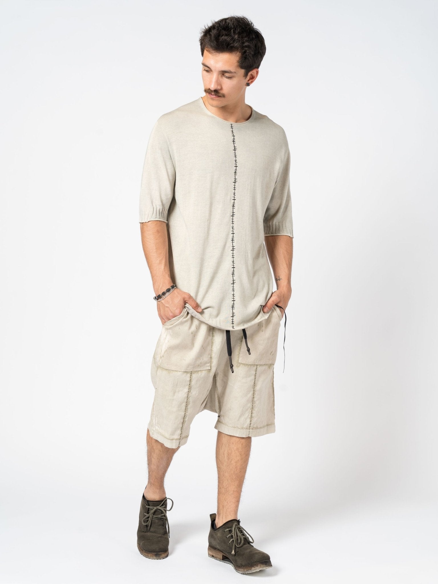 Center Stitch Knit Tee - by MD75