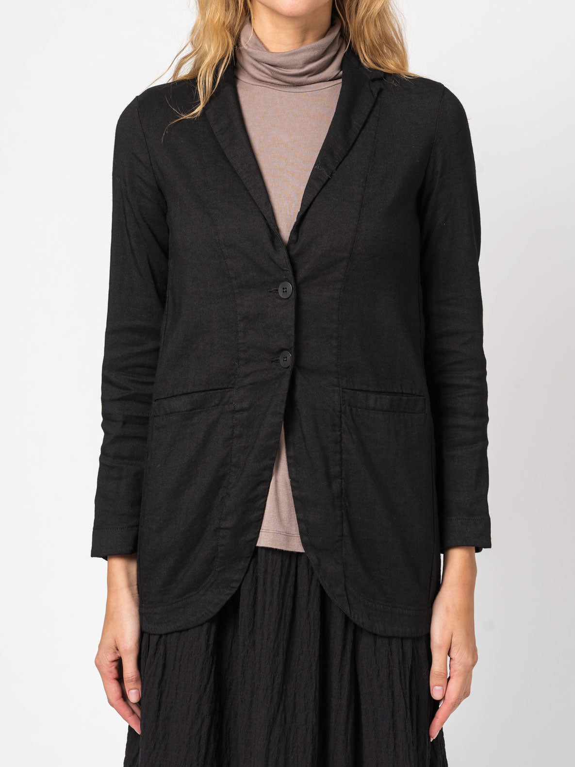 Comfort fit jacket in stretch wool and linen - by TRANSIT