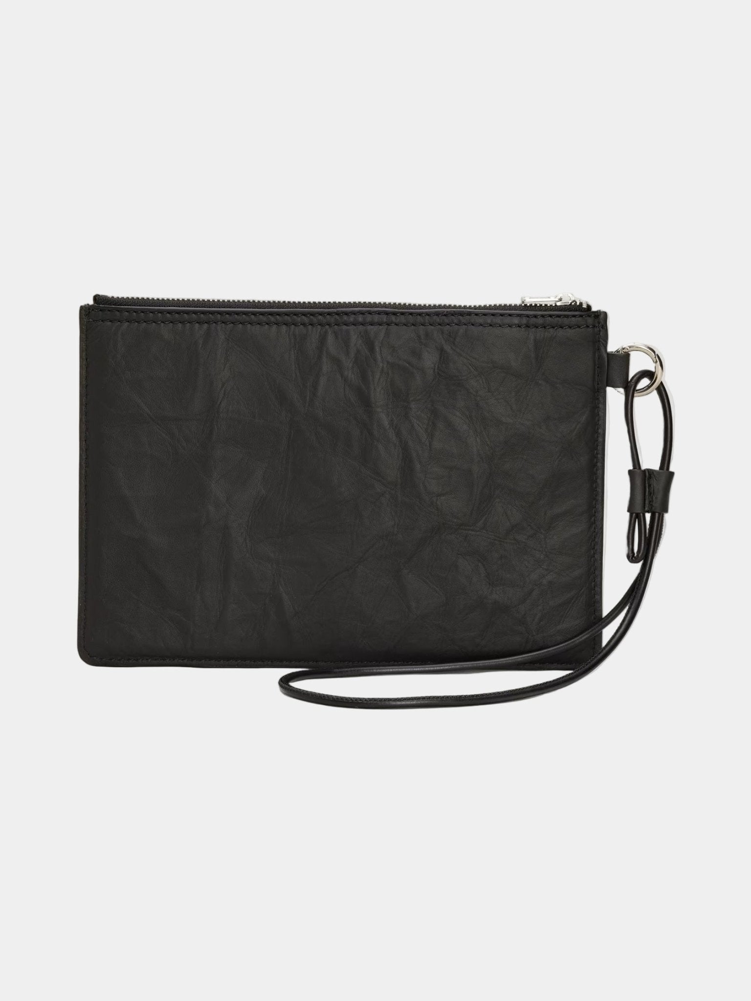 Crinkled Leather Pouch - by Y - 3