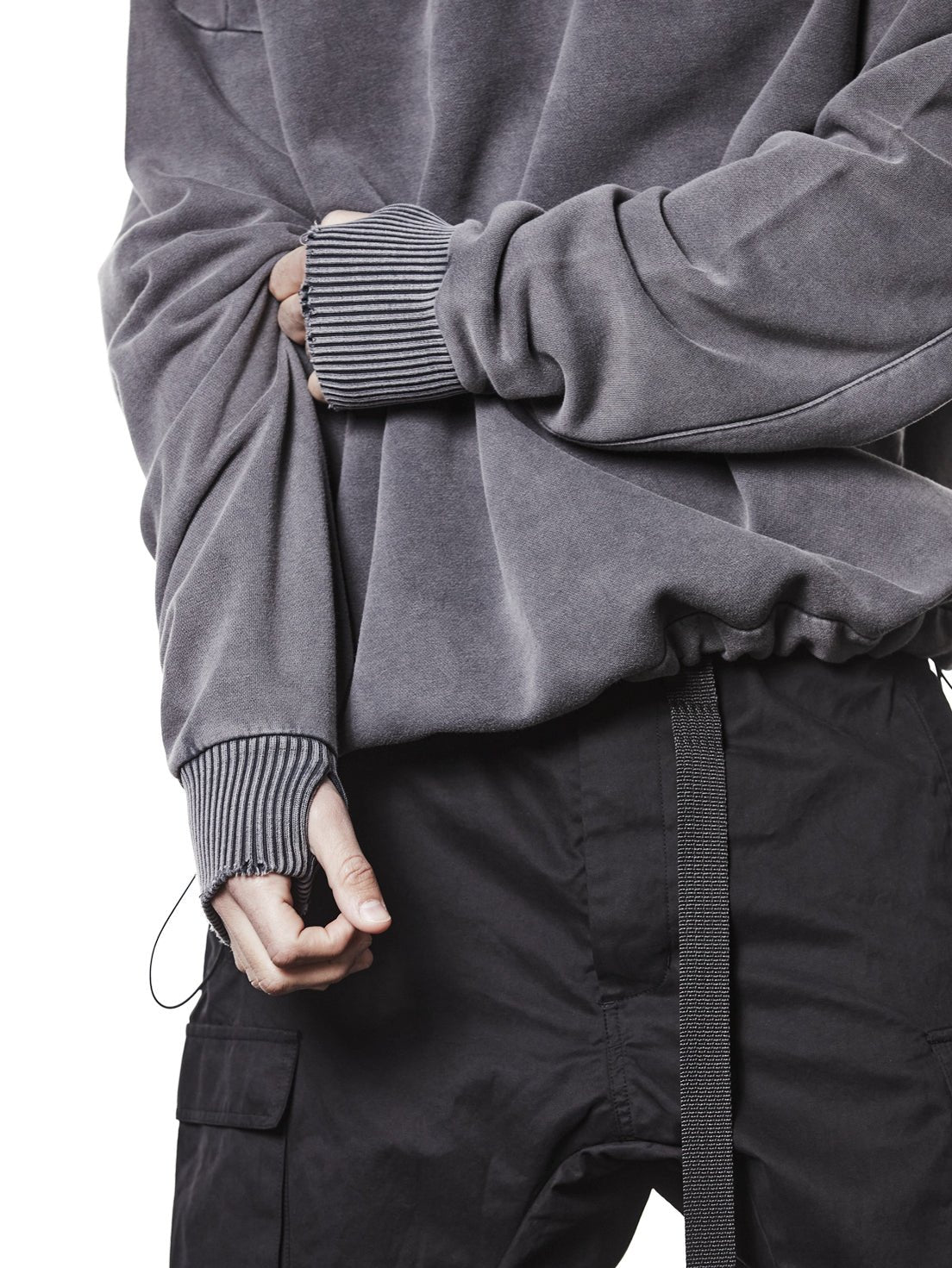 Cropped Hooded Sweatshirt - by THOM KROM