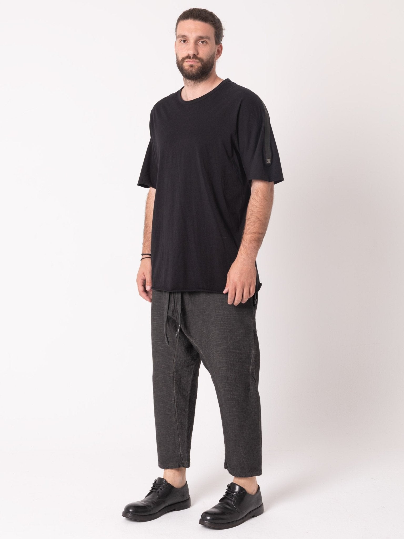 Cropped Textured Pants - by ISAAC SELLAM